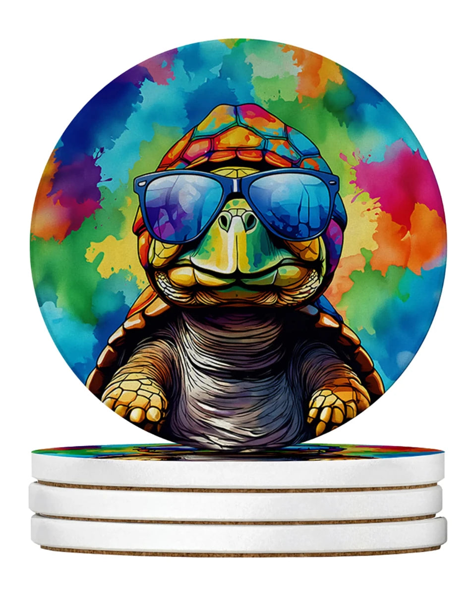 Hippie Animals Large Sandstone Coasters, 4/Tiger 4049, view 88