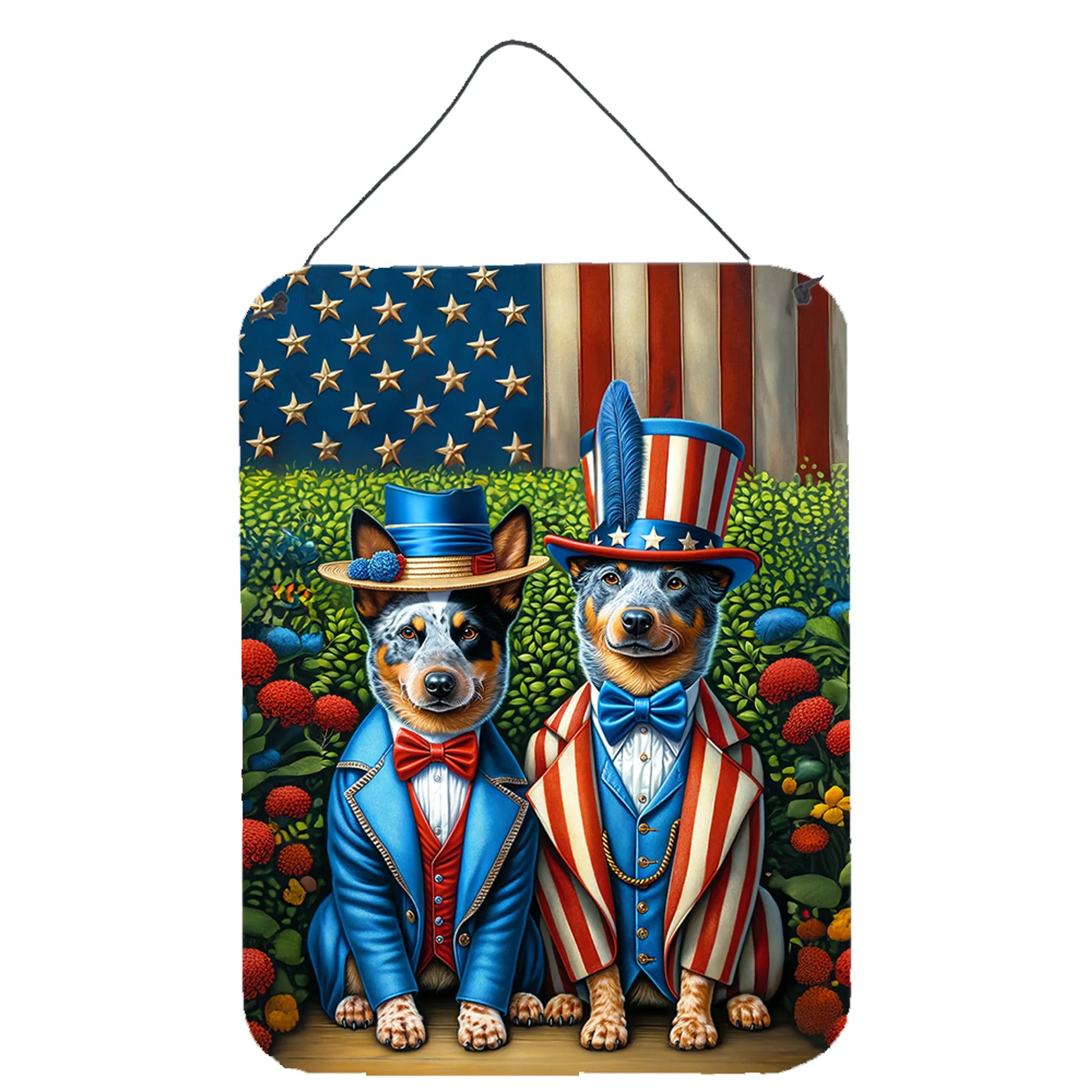 American Dog Breeds Wall Art - Patriotic 16x12 Hanging Print for Dog Lovers - Pets Perfect