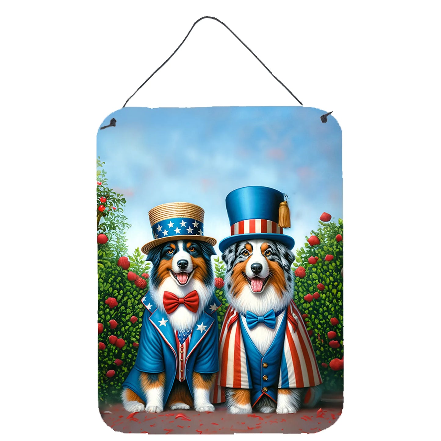American Dog Breeds Wall Art - Patriotic 16x12 Hanging Print for Dog Lovers - Pets Perfect