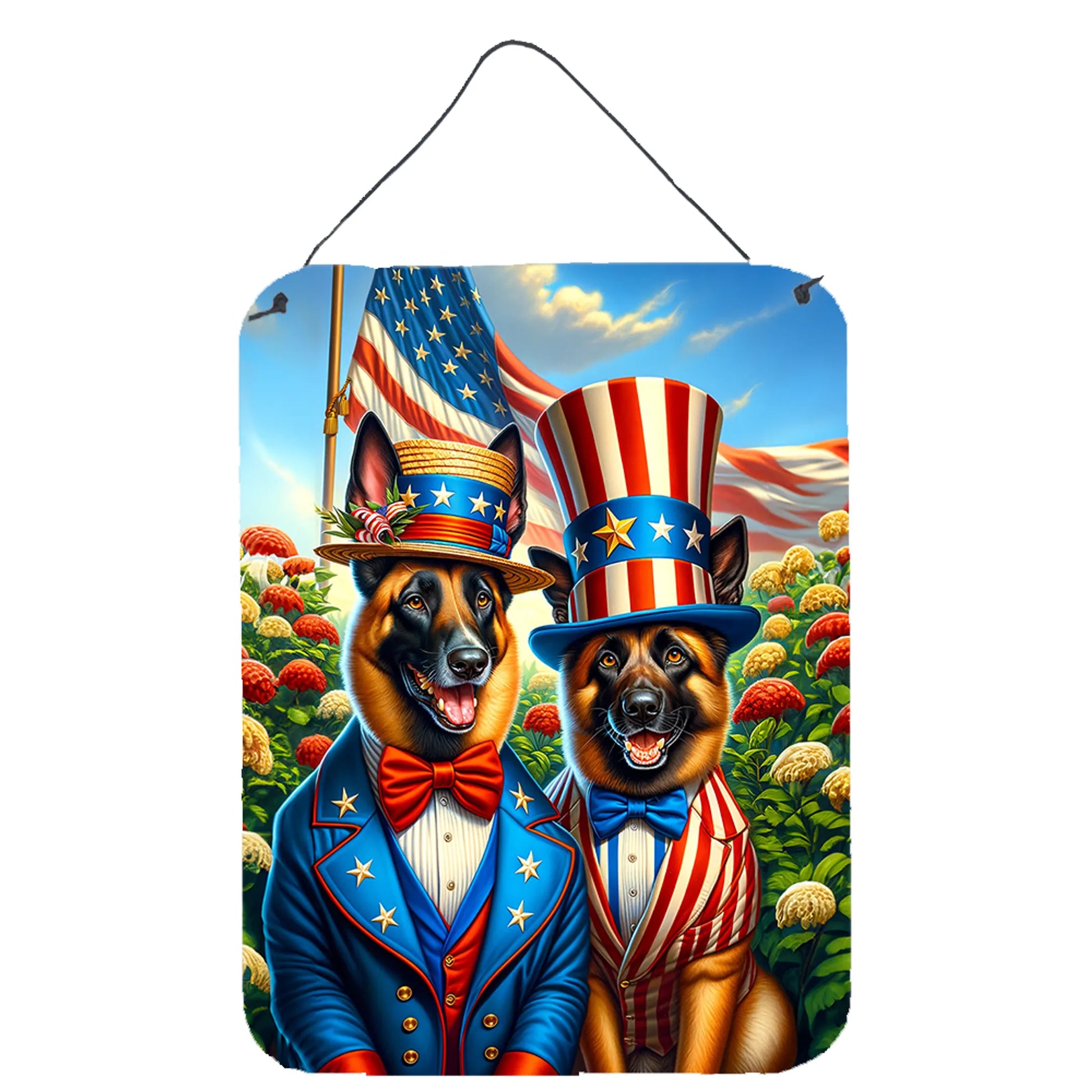 American Dog Breeds Wall Art - Patriotic 16x12 Hanging Print for Dog Lovers - Pets Perfect