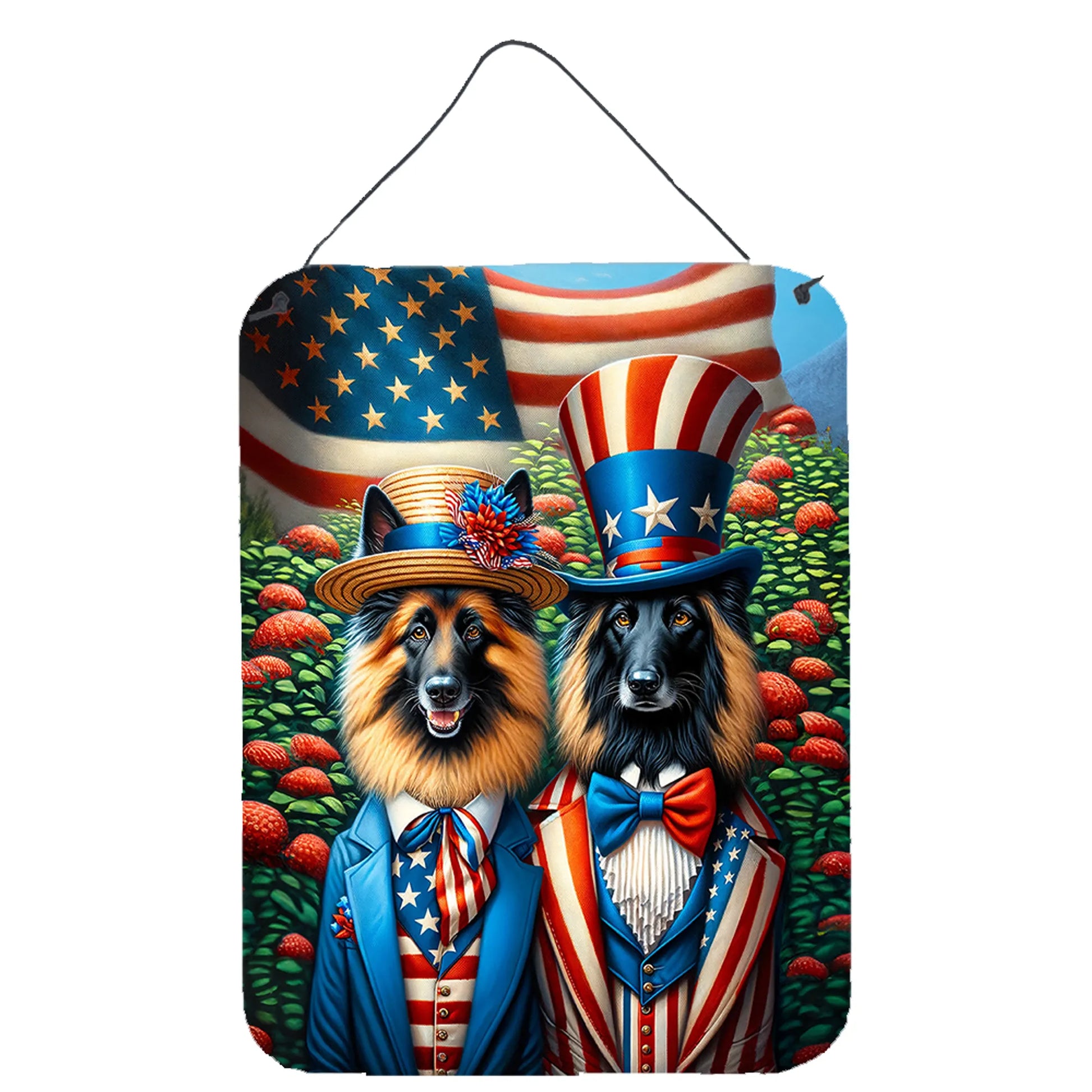 American Dog Breeds Wall Art - Patriotic 16x12 Hanging Print for Dog Lovers - Pets Perfect