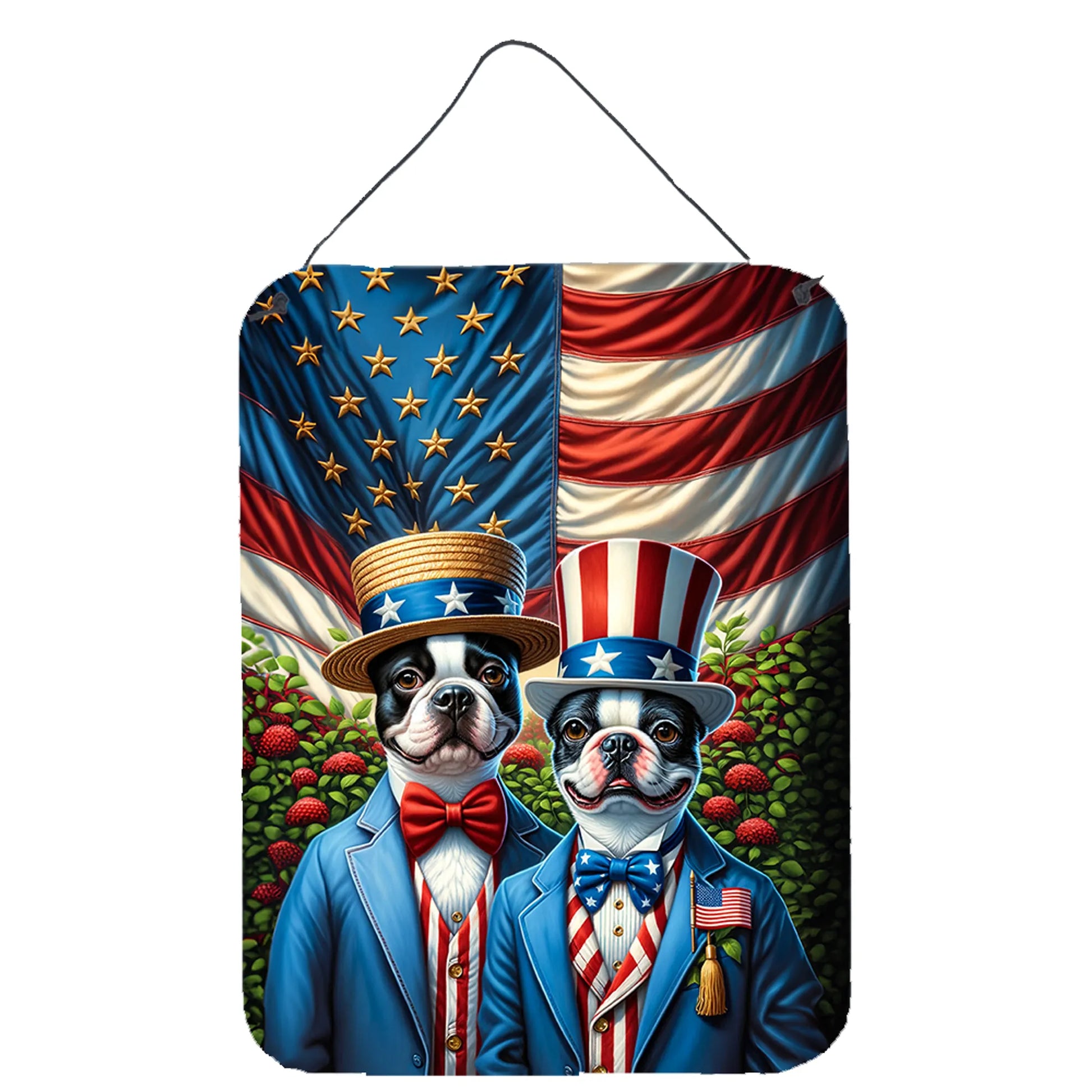 American Dog Breeds Wall Art - Patriotic 16x12 Hanging Print for Dog Lovers - Pets Perfect
