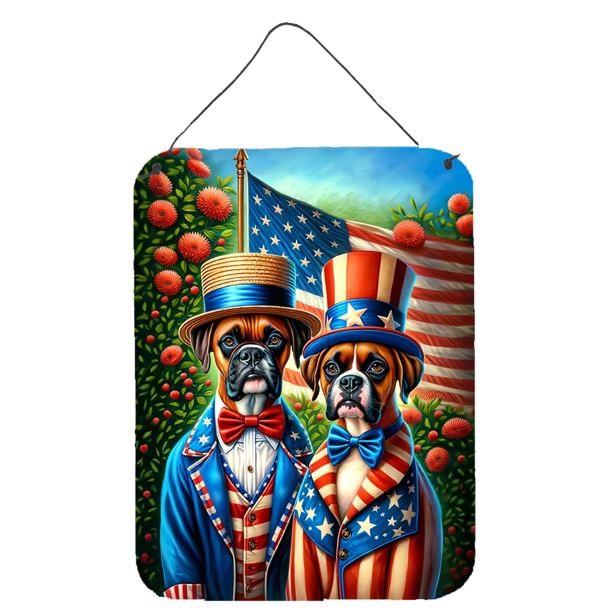 American Dog Breeds Wall Art - Patriotic 16x12 Hanging Print for Dog Lovers - Pets Perfect