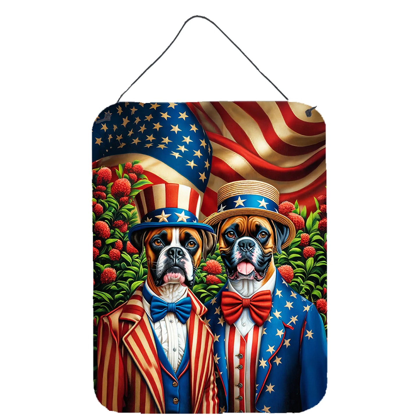 American Dog Breeds Wall Art - Patriotic 16x12 Hanging Print for Dog Lovers - Pets Perfect