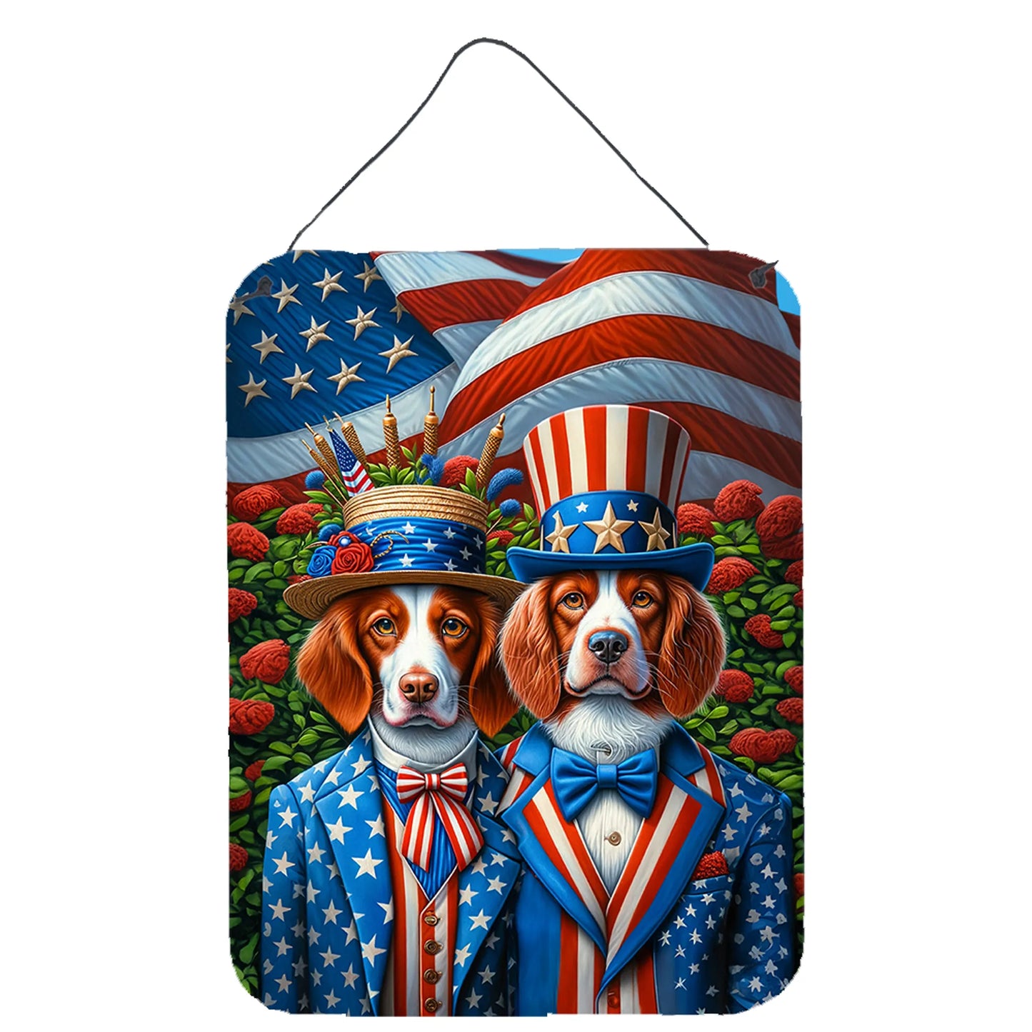American Dog Breeds Wall Art - Patriotic 16x12 Hanging Print for Dog Lovers - Pets Perfect