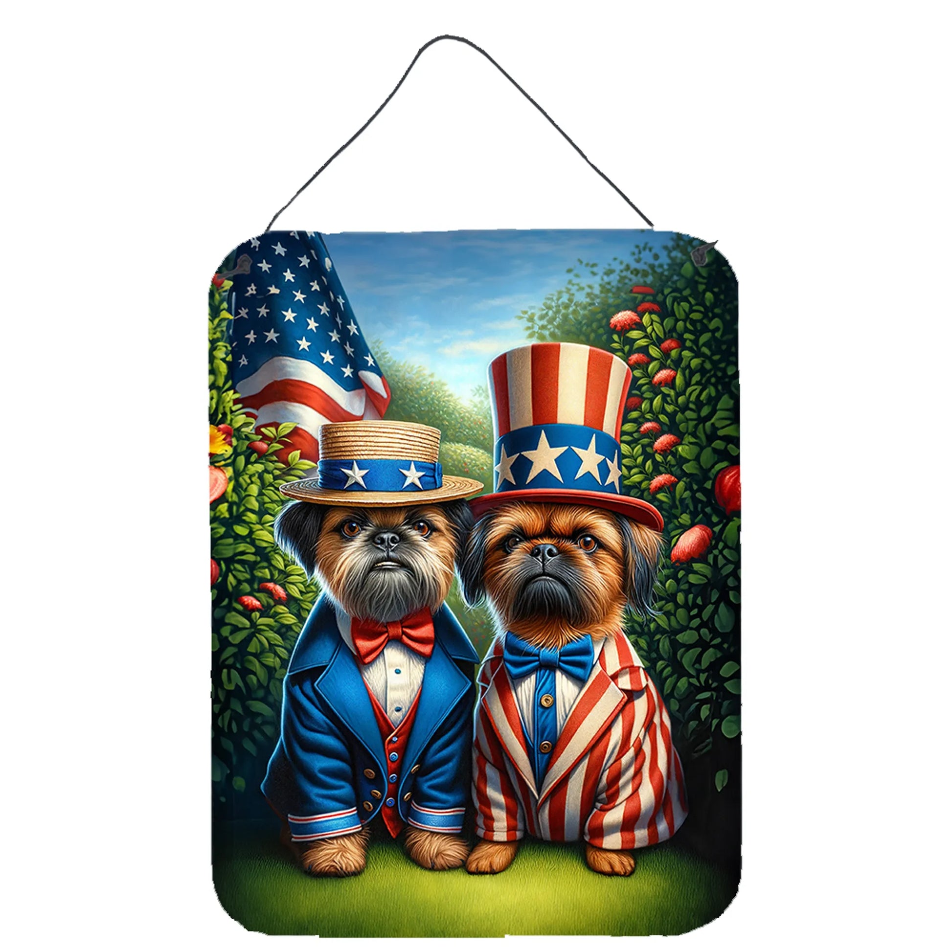 American Dog Breeds Wall Art - Patriotic 16x12 Hanging Print for Dog Lovers - Pets Perfect