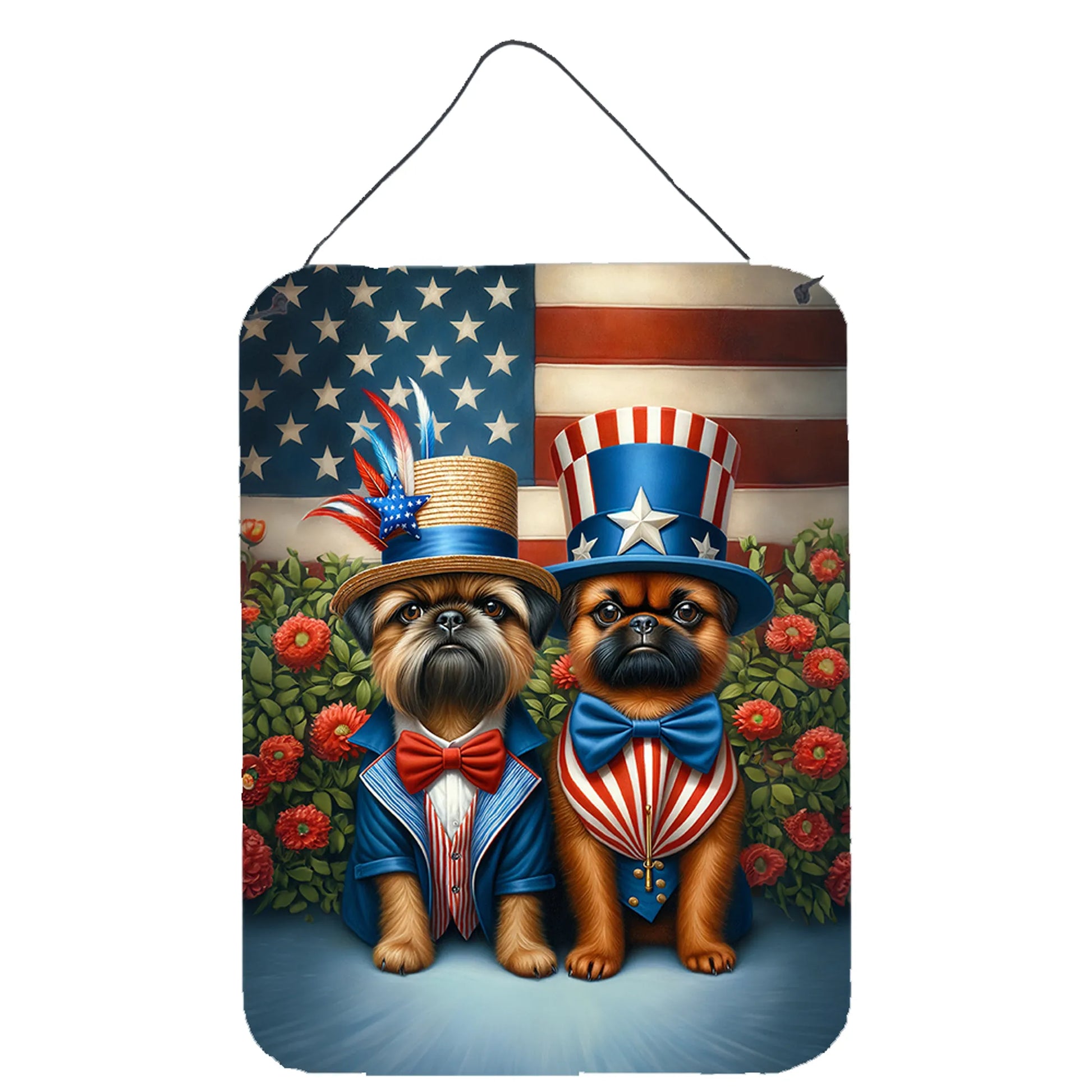 American Dog Breeds Wall Art - Patriotic 16x12 Hanging Print for Dog Lovers - Pets Perfect