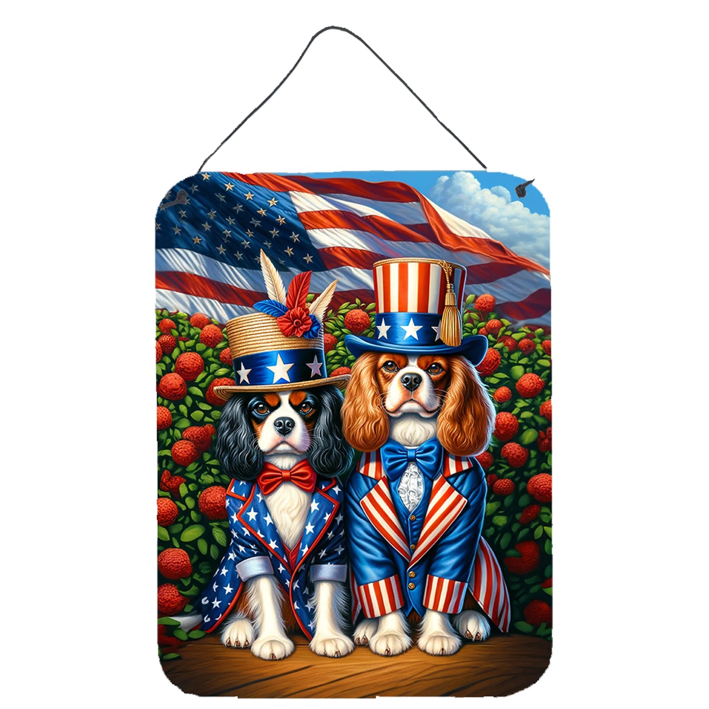 American Dog Breeds Wall Art - Patriotic 16x12 Hanging Print for Dog Lovers - Pets Perfect