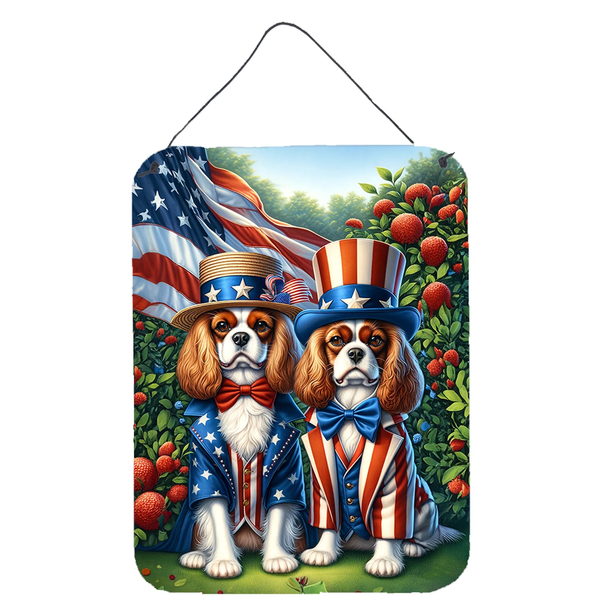 American Dog Breeds Wall Art - Patriotic 16x12 Hanging Print for Dog Lovers - Pets Perfect