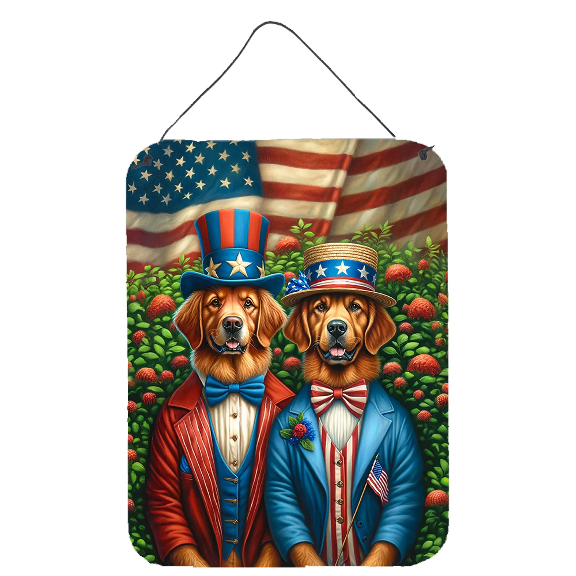 American Dog Breeds Wall Art - Patriotic 16x12 Hanging Print for Dog Lovers - Pets Perfect
