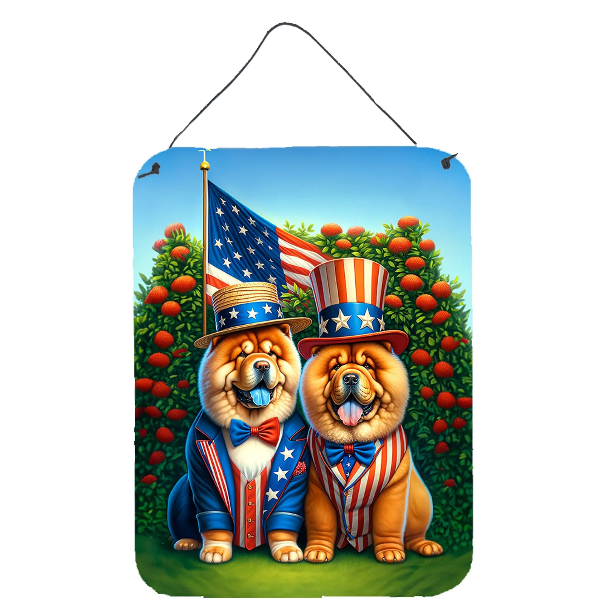 American Dog Breeds Wall Art - Patriotic 16x12 Hanging Print for Dog Lovers - Pets Perfect