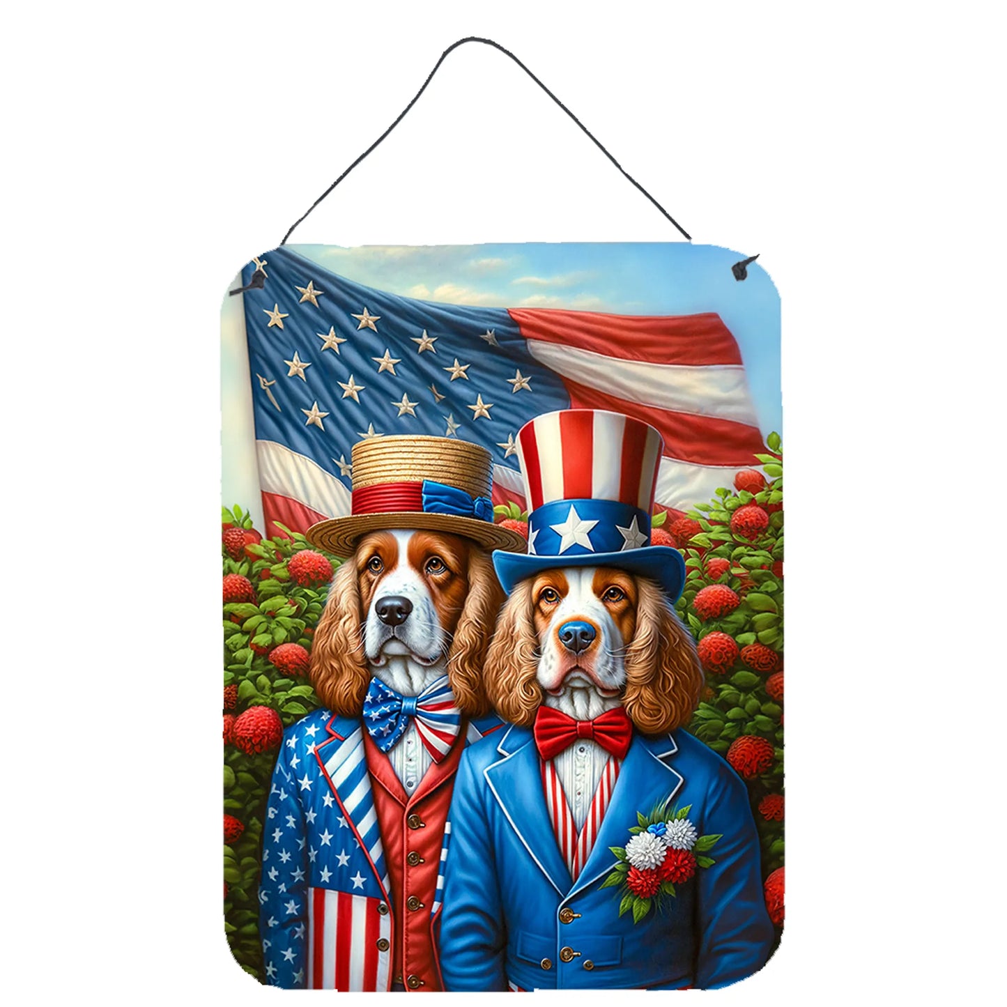 American Dog Breeds Wall Art - Patriotic 16x12 Hanging Print for Dog Lovers - Pets Perfect