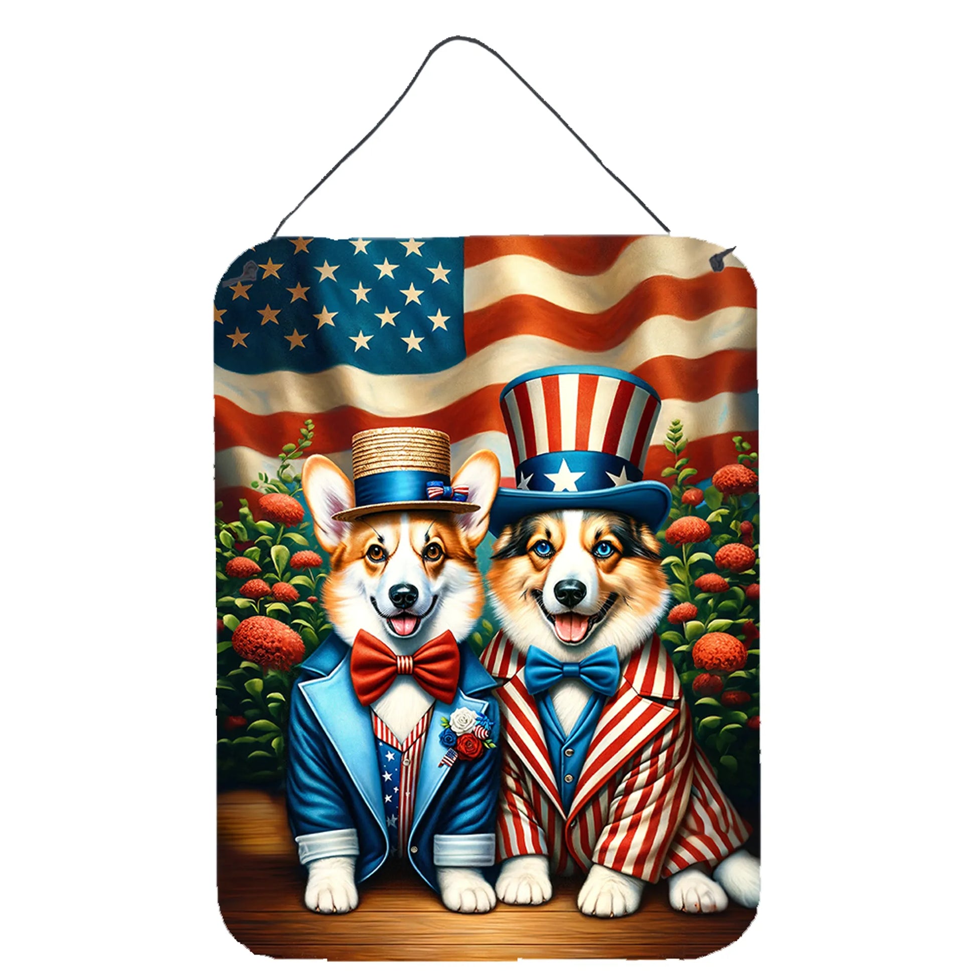 American Dog Breeds Wall Art - Patriotic 16x12 Hanging Print for Dog Lovers - Pets Perfect