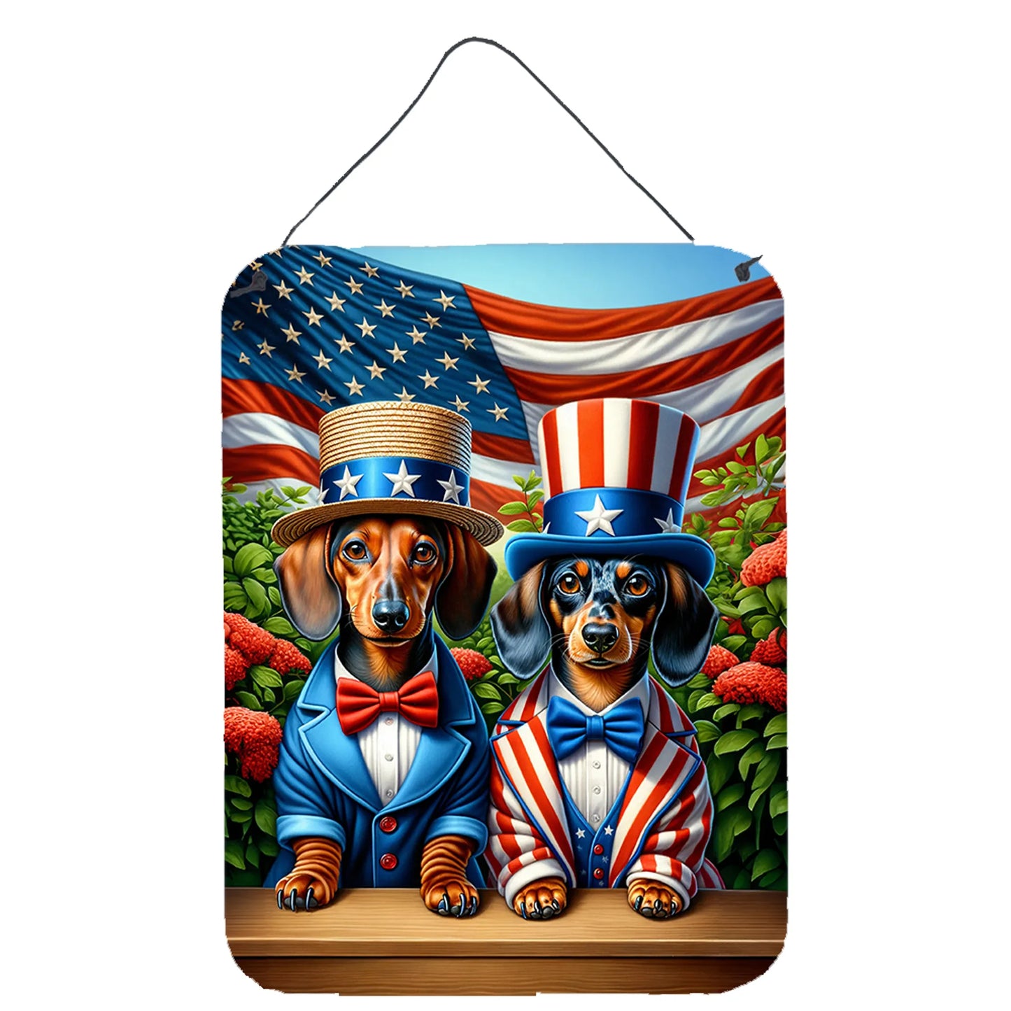 American Dog Breeds Wall Art - Patriotic 16x12 Hanging Print for Dog Lovers - Pets Perfect