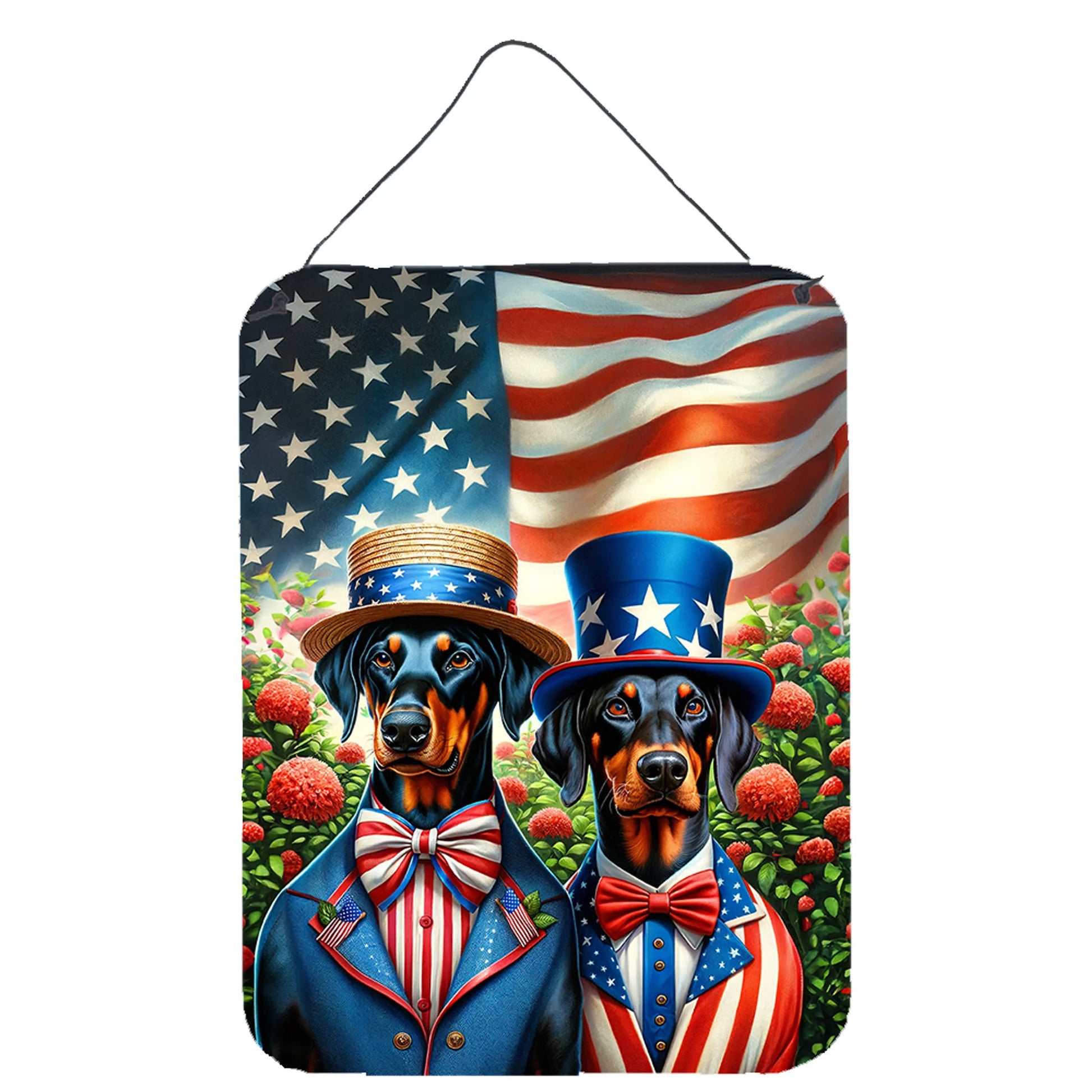 American Dog Breeds Wall Art - Patriotic 16x12 Hanging Print for Dog Lovers - Pets Perfect