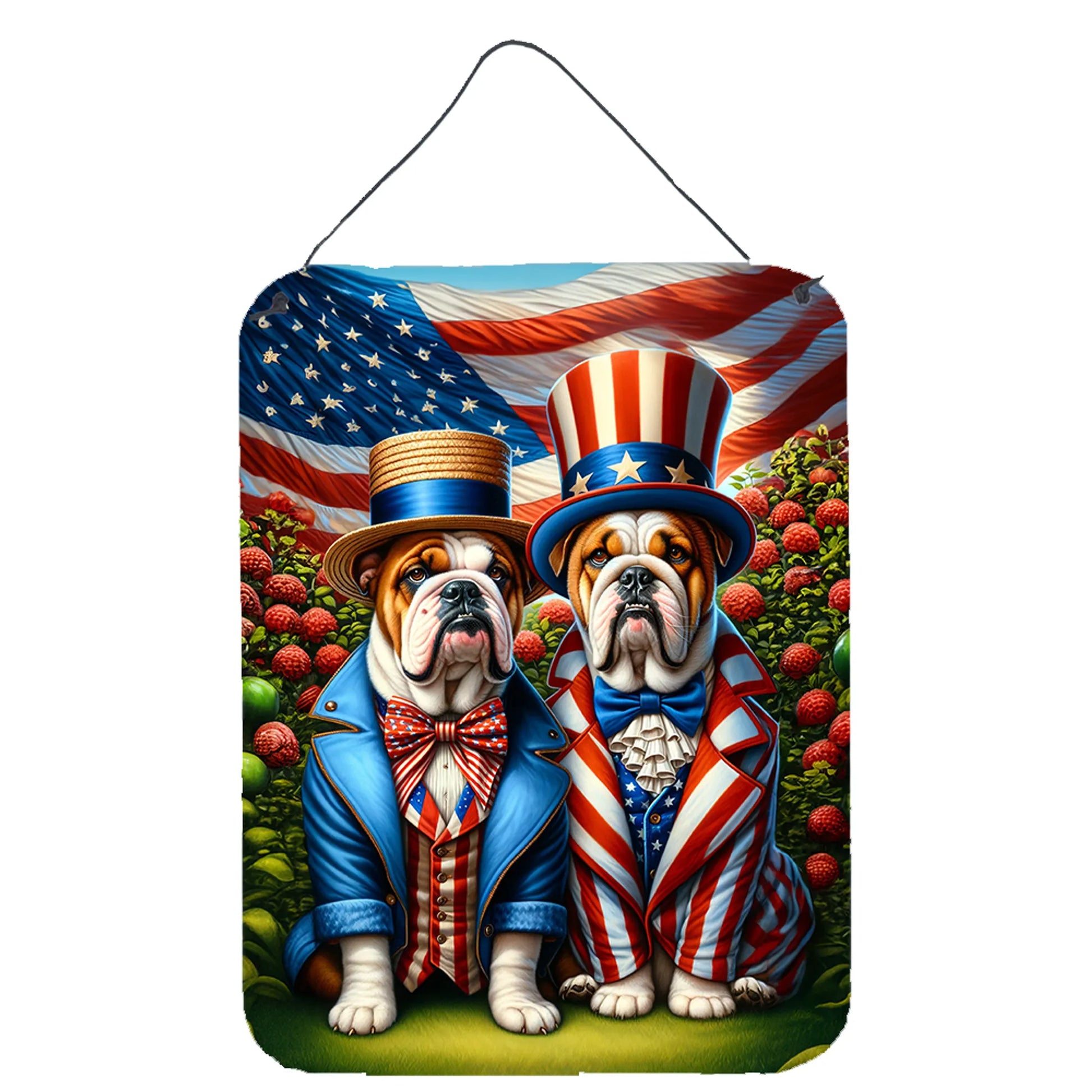 American Dog Breeds Wall Art - Patriotic 16x12 Hanging Print for Dog Lovers - Pets Perfect