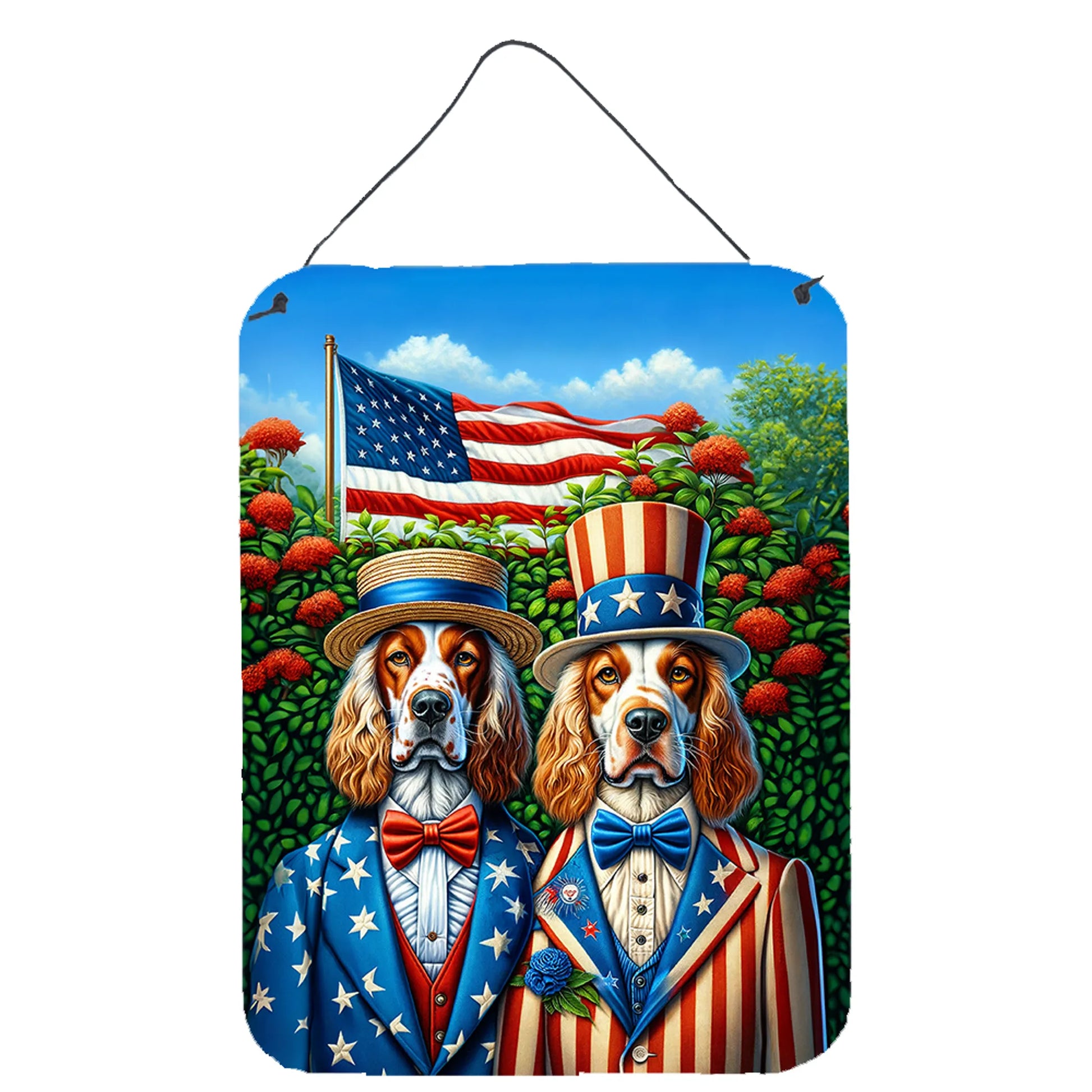 American Dog Breeds Wall Art - Patriotic 16x12 Hanging Print for Dog Lovers - Pets Perfect