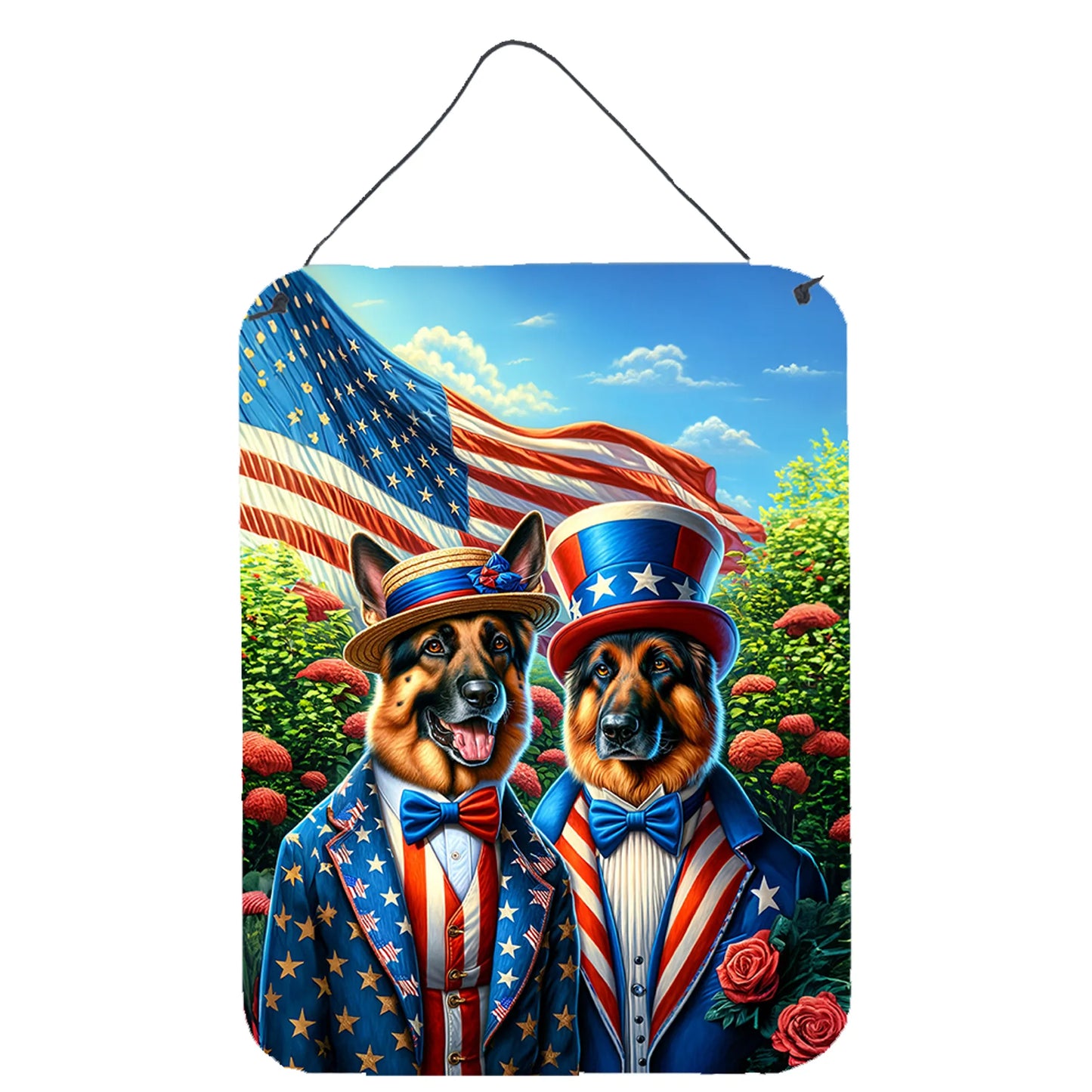 American Dog Breeds Wall Art - Patriotic 16x12 Hanging Print for Dog Lovers - Pets Perfect