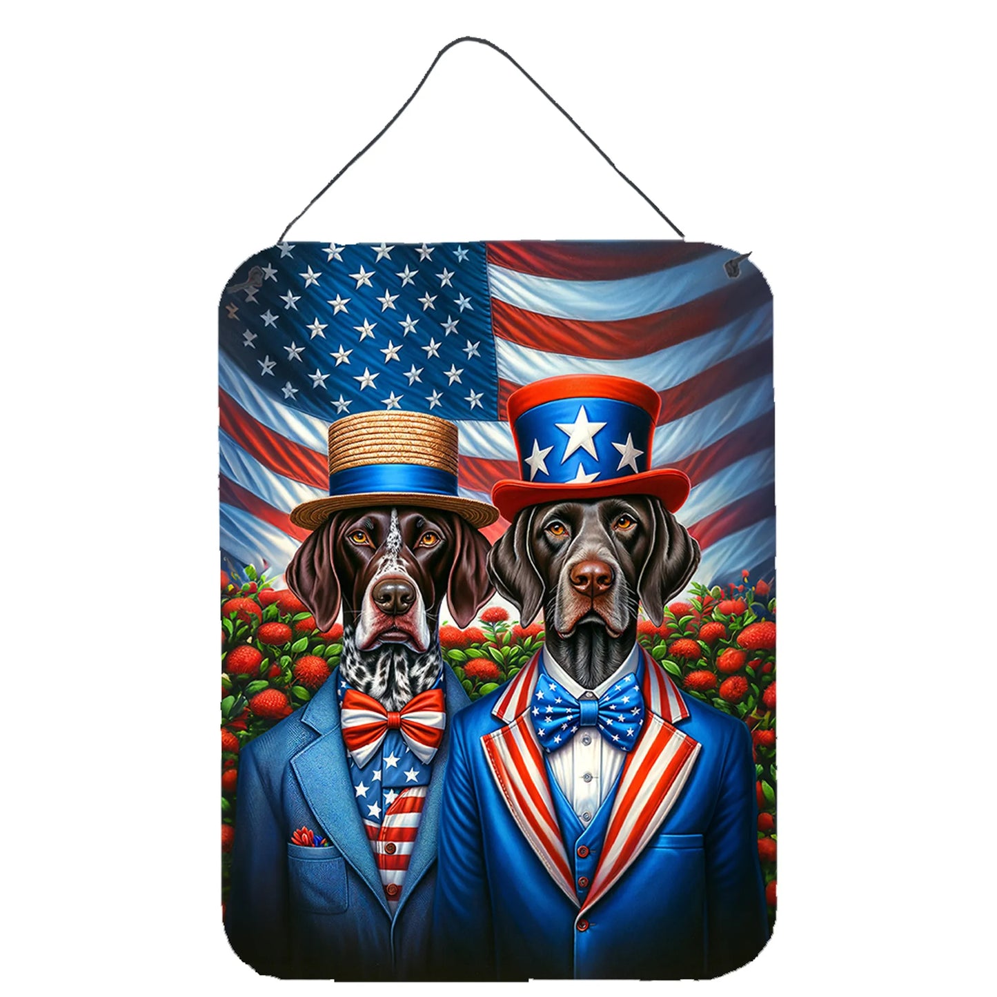 American Dog Breeds Wall Art - Patriotic 16x12 Hanging Print for Dog Lovers - Pets Perfect