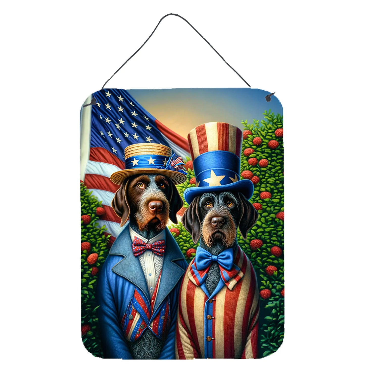 American Dog Breeds Wall Art - Patriotic 16x12 Hanging Print for Dog Lovers - Pets Perfect