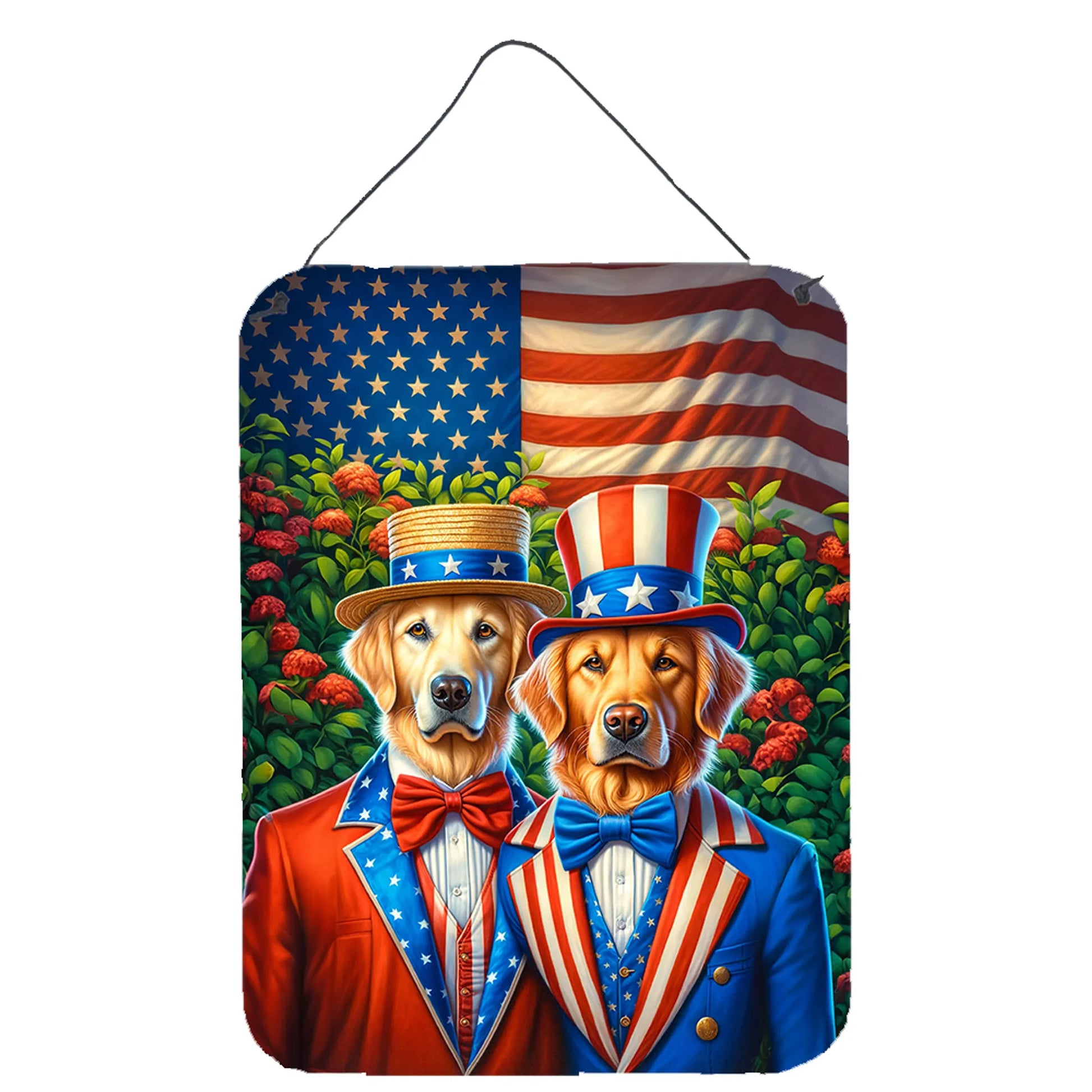 American Dog Breeds Wall Art - Patriotic 16x12 Hanging Print for Dog Lovers - Pets Perfect