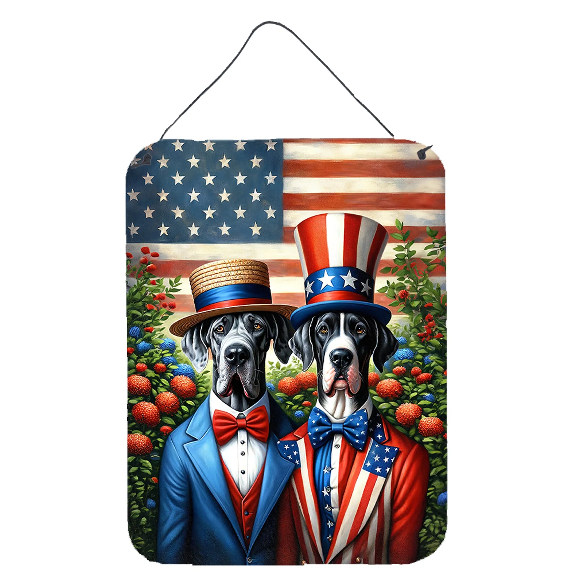 American Dog Breeds Wall Art - Patriotic 16x12 Hanging Print for Dog Lovers - Pets Perfect