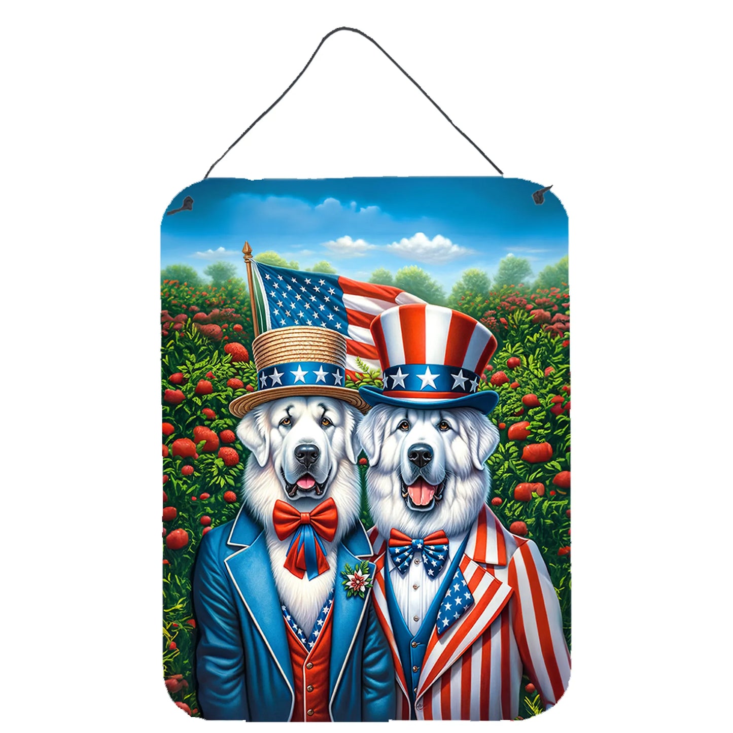 American Dog Breeds Wall Art - Patriotic 16x12 Hanging Print for Dog Lovers - Pets Perfect