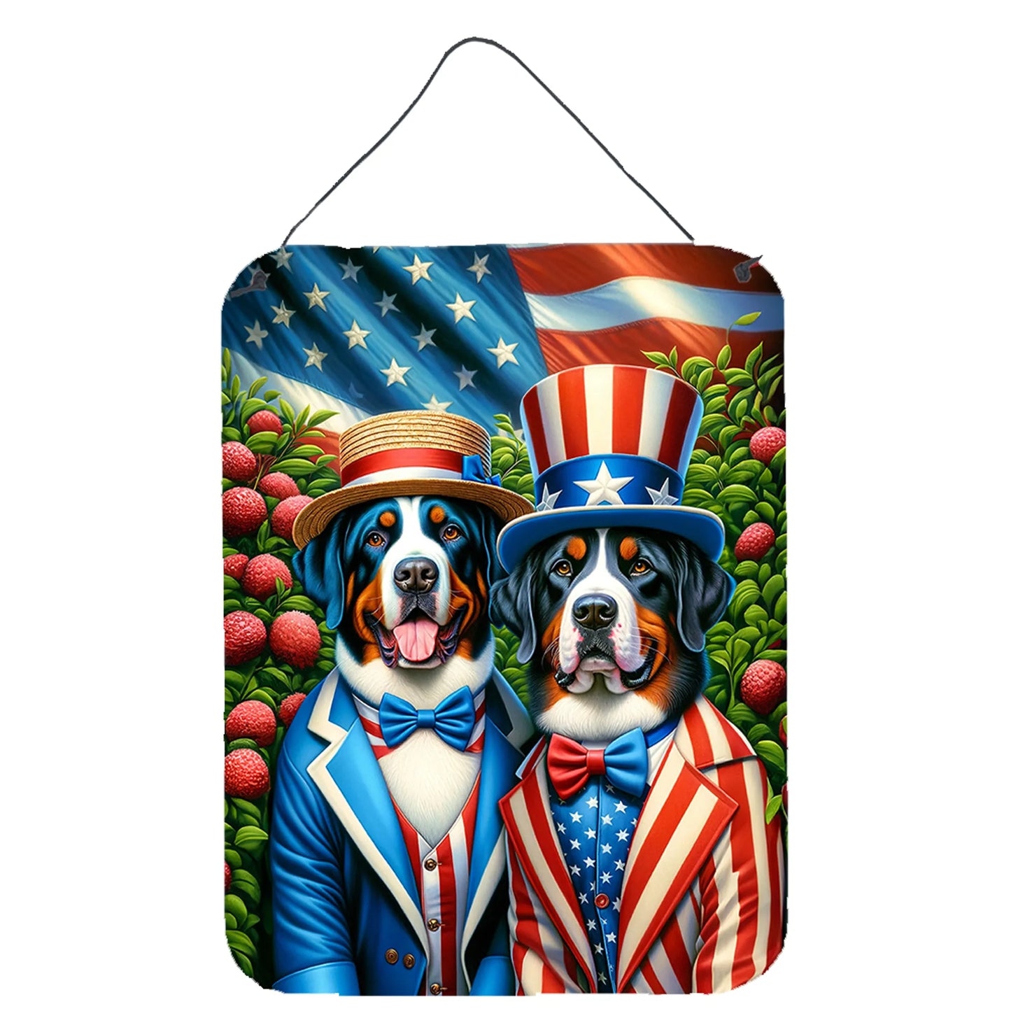 American Dog Breeds Wall Art - Patriotic 16x12 Hanging Print for Dog Lovers - Pets Perfect