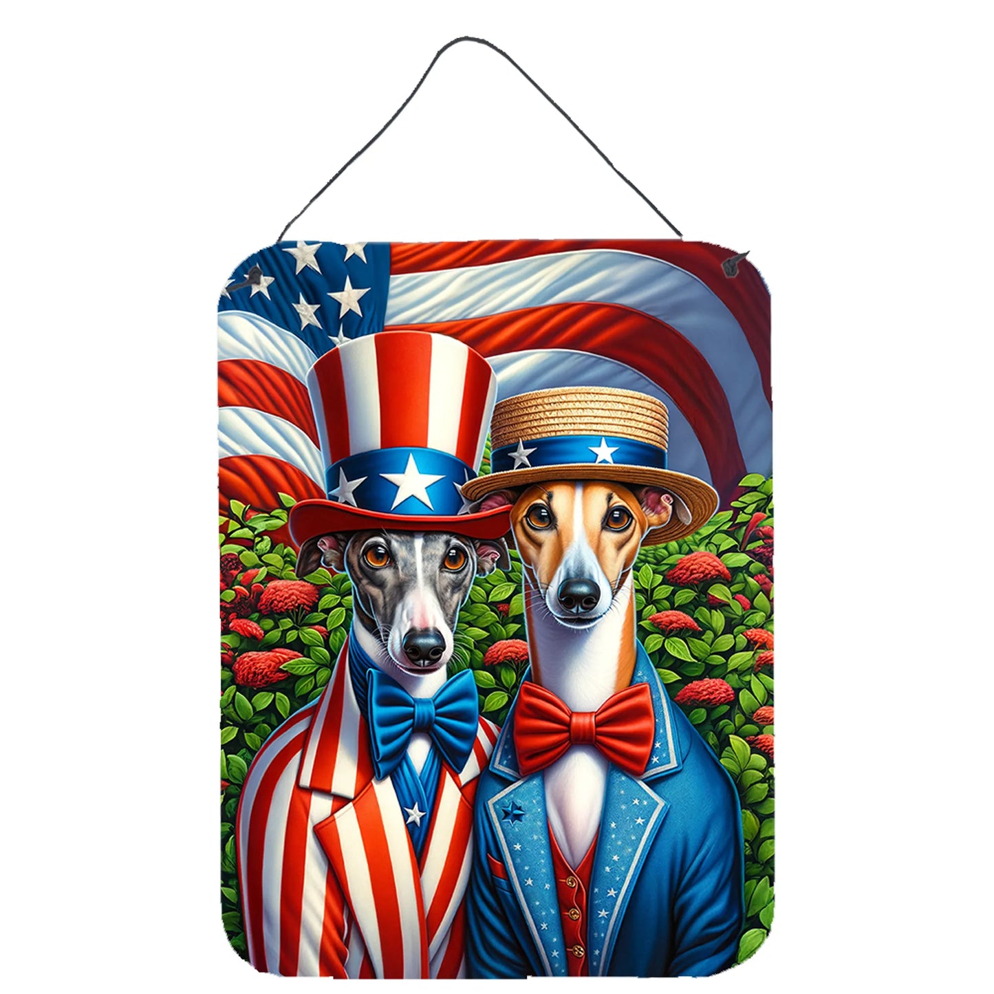 American Dog Breeds Wall Art - Patriotic 16x12 Hanging Print for Dog Lovers - Pets Perfect