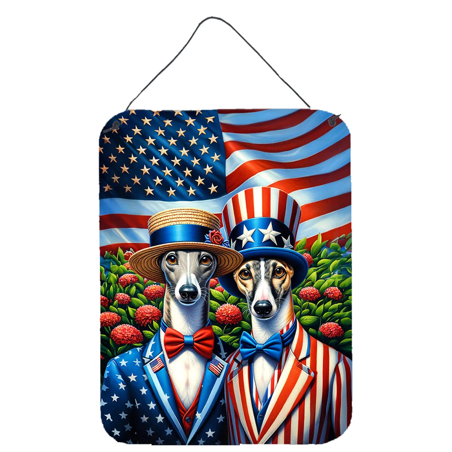 American Dog Breeds Wall Art - Patriotic 16x12 Hanging Print for Dog Lovers - Pets Perfect