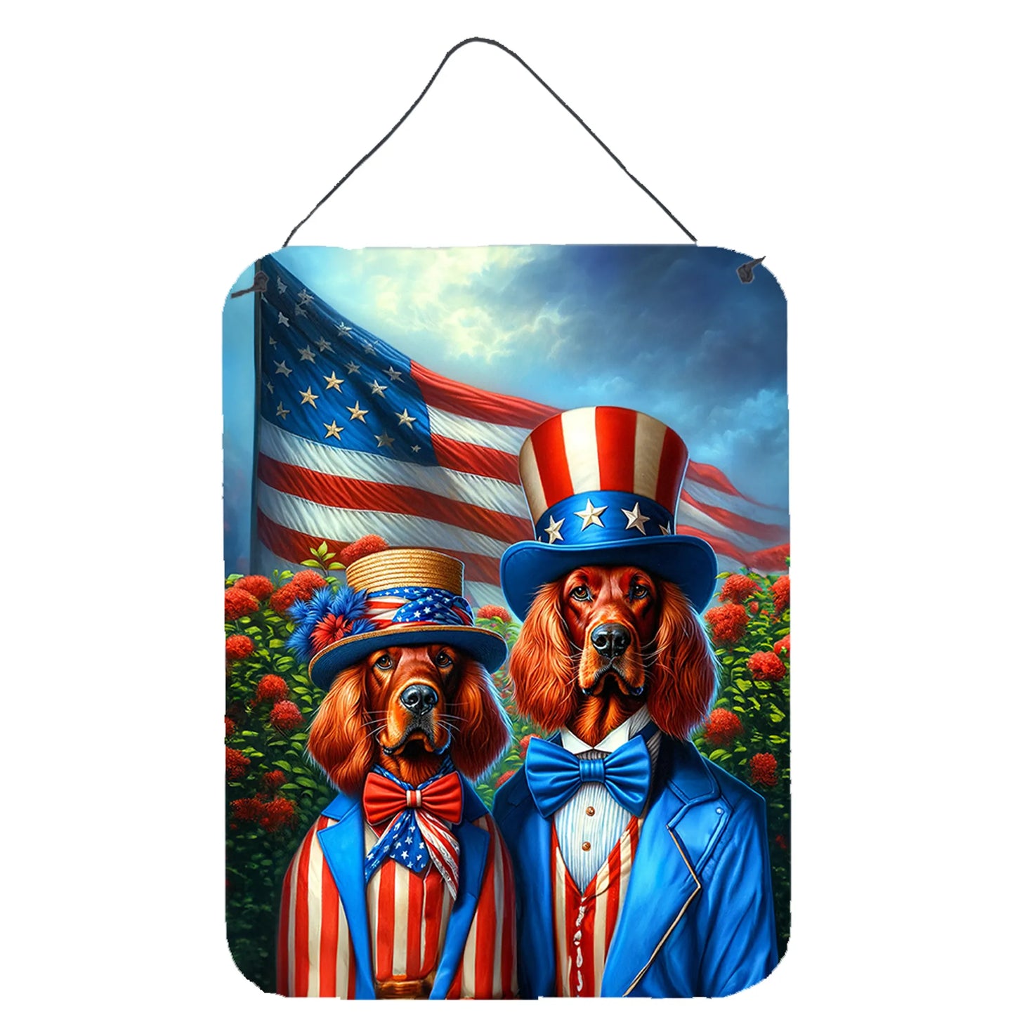 American Dog Breeds Wall Art - Patriotic 16x12 Hanging Print for Dog Lovers - Pets Perfect