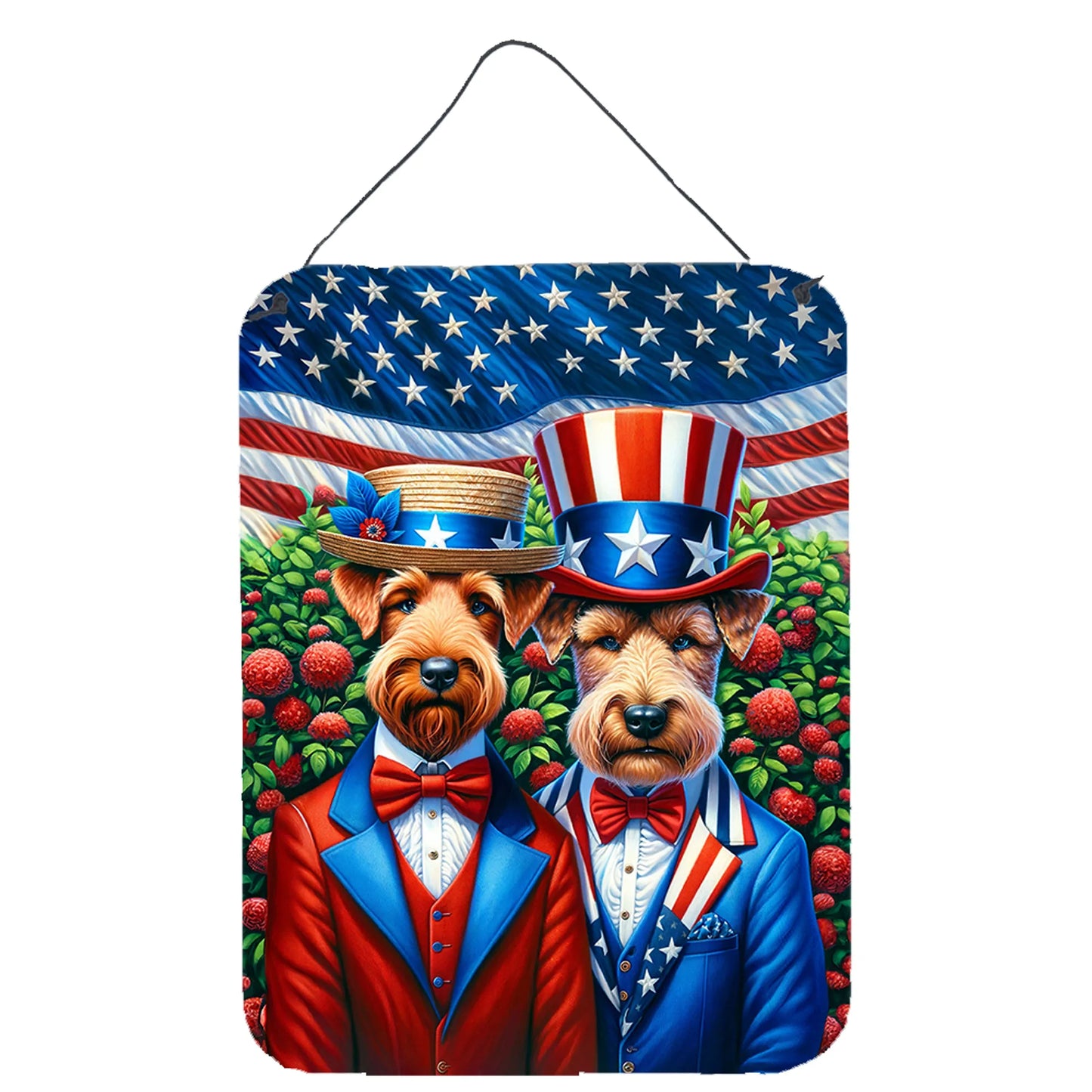 American Dog Breeds Wall Art - Patriotic 16x12 Hanging Print for Dog Lovers - Pets Perfect