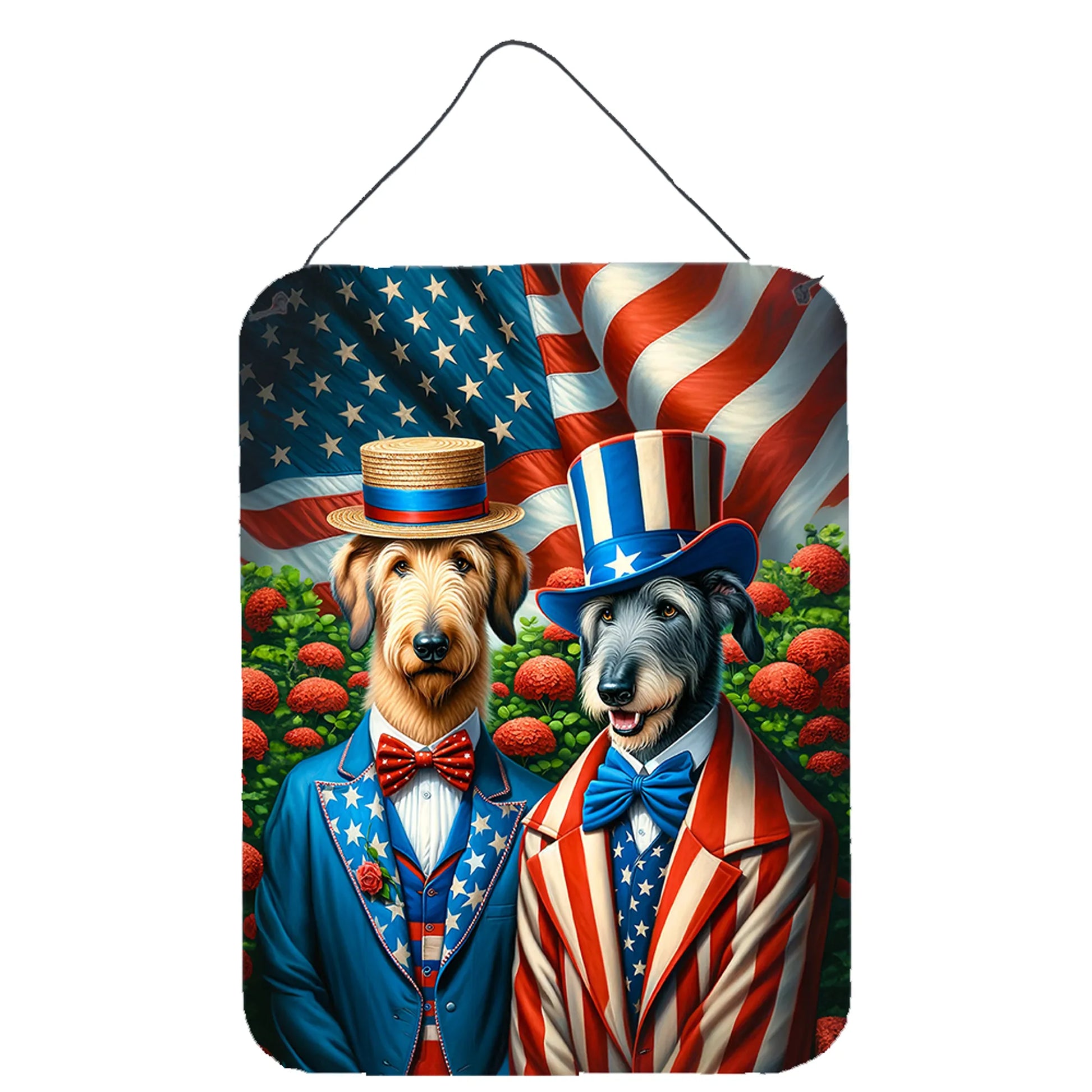 American Dog Breeds Wall Art - Patriotic 16x12 Hanging Print for Dog Lovers - Pets Perfect