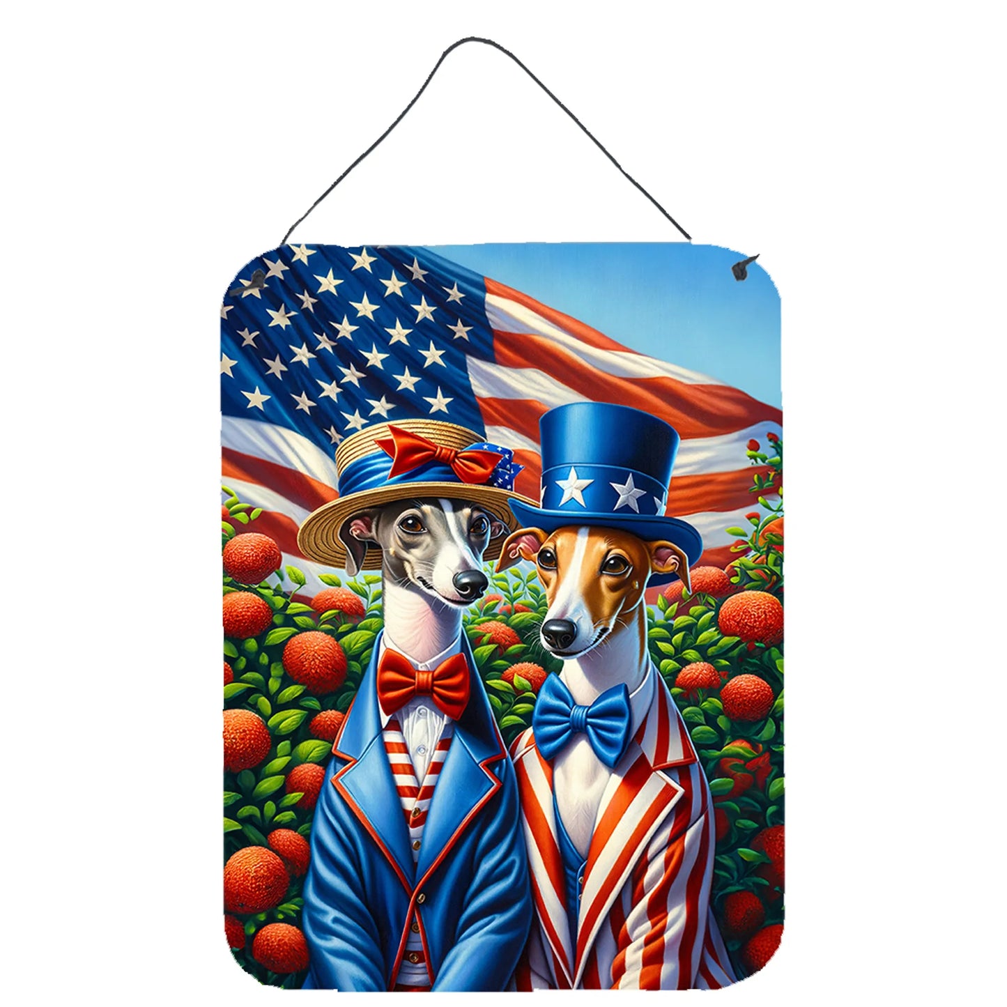 American Dog Breeds Wall Art - Patriotic 16x12 Hanging Print for Dog Lovers - Pets Perfect