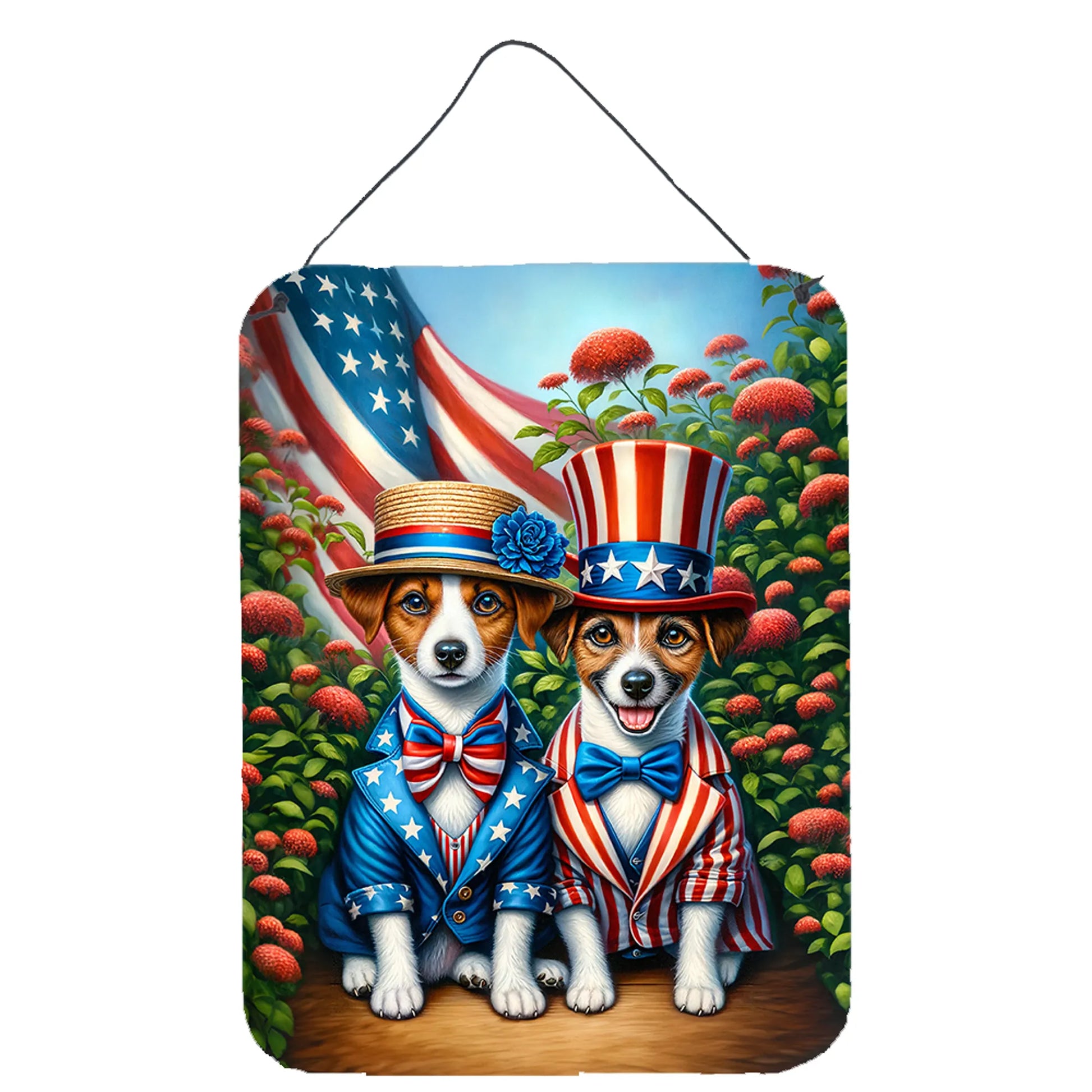 American Dog Breeds Wall Art - Patriotic 16x12 Hanging Print for Dog Lovers - Pets Perfect