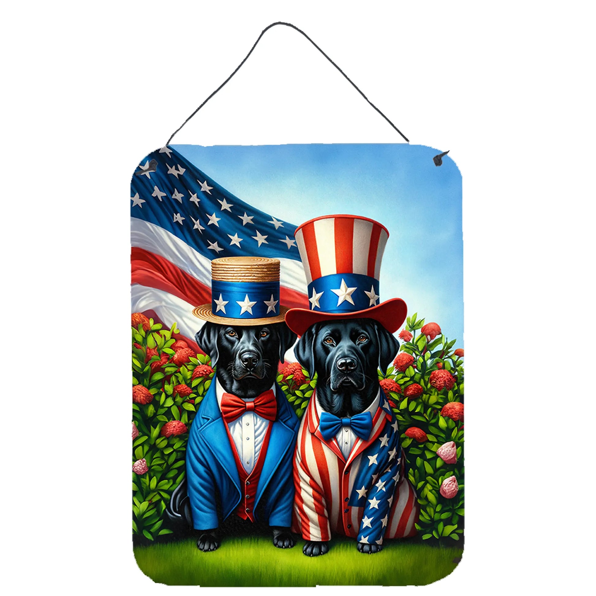 American Dog Breeds Wall Art - Patriotic 16x12 Hanging Print for Dog Lovers - Pets Perfect