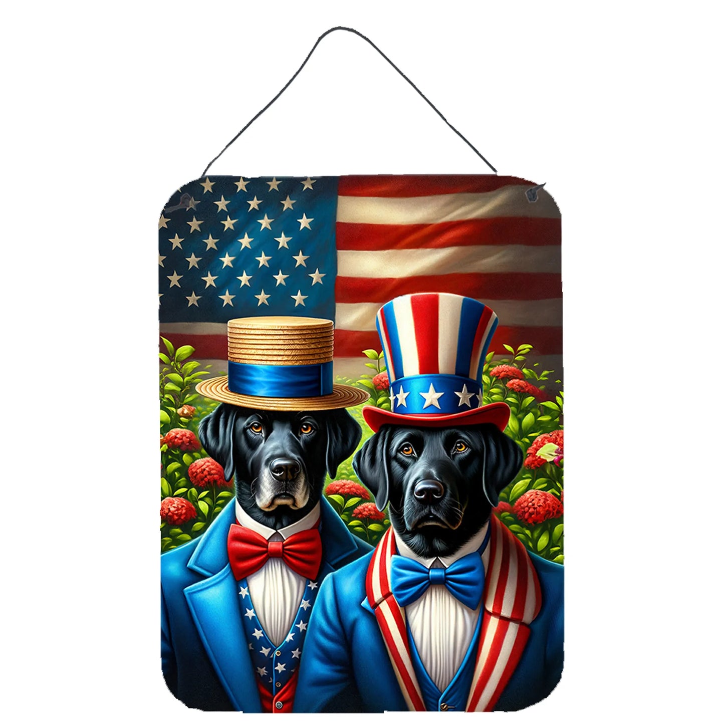 American Dog Breeds Wall Art - Patriotic 16x12 Hanging Print for Dog Lovers - Pets Perfect