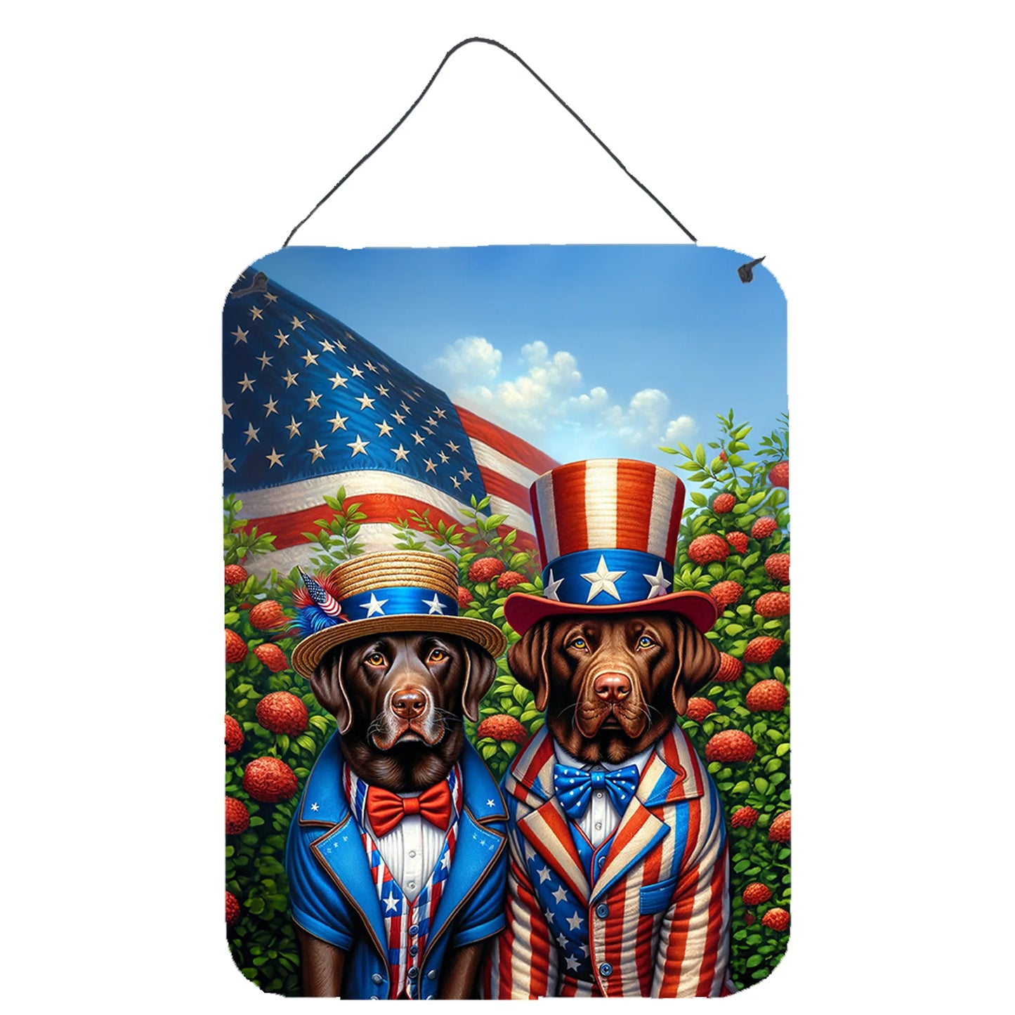 American Dog Breeds Wall Art - Patriotic 16x12 Hanging Print for Dog Lovers - Pets Perfect
