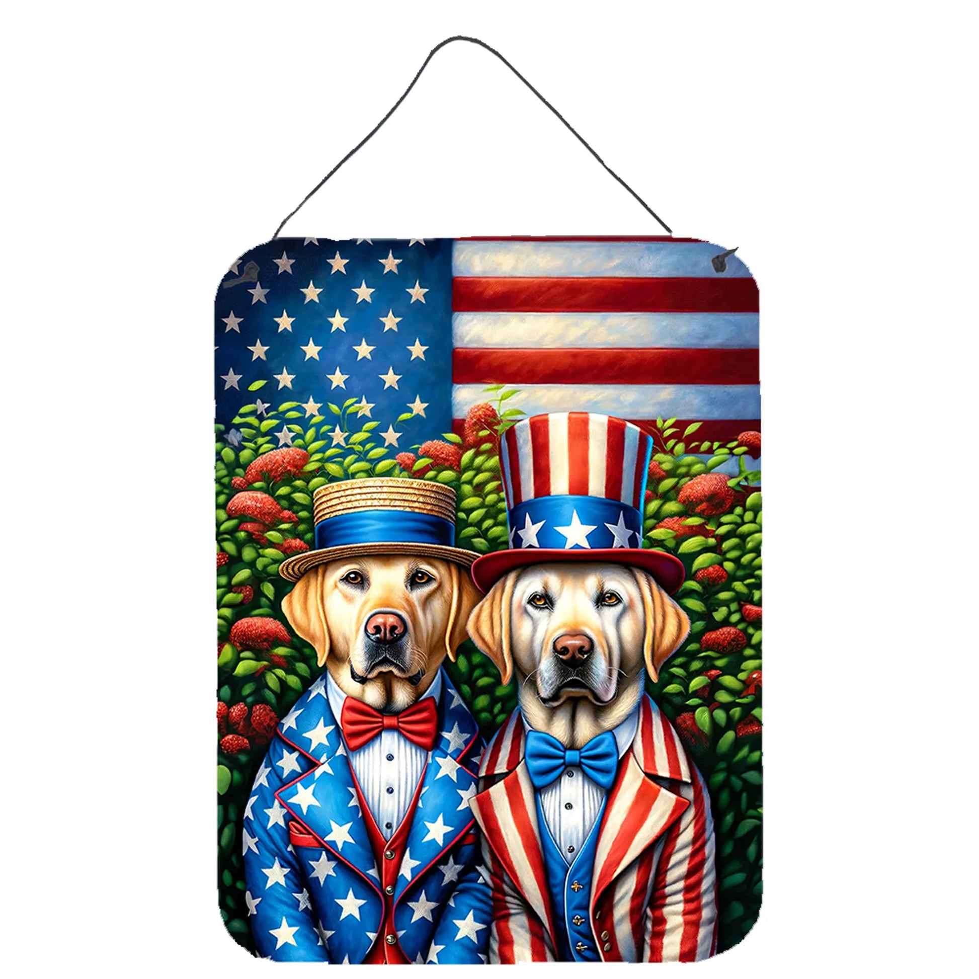 American Dog Breeds Wall Art - Patriotic 16x12 Hanging Print for Dog Lovers - Pets Perfect