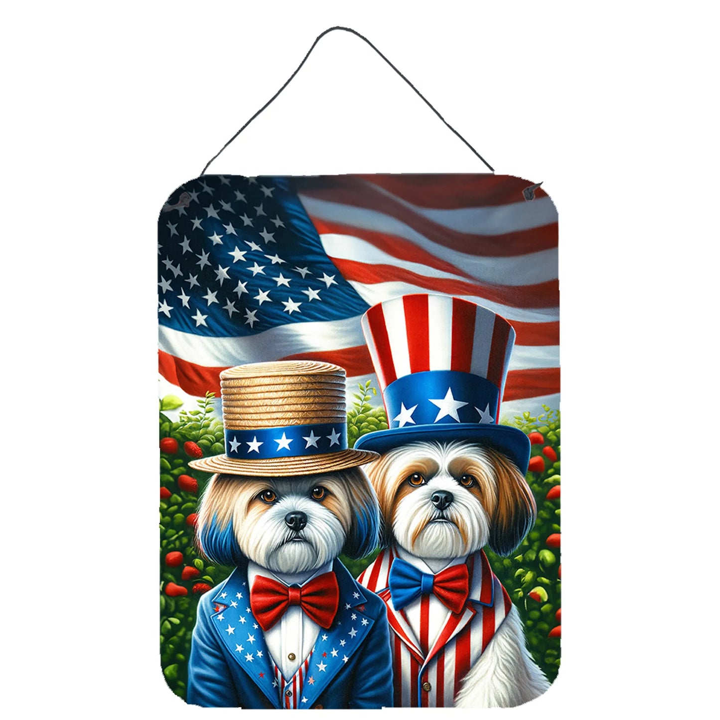 American Dog Breeds Wall Art - Patriotic 16x12 Hanging Print for Dog Lovers - Pets Perfect
