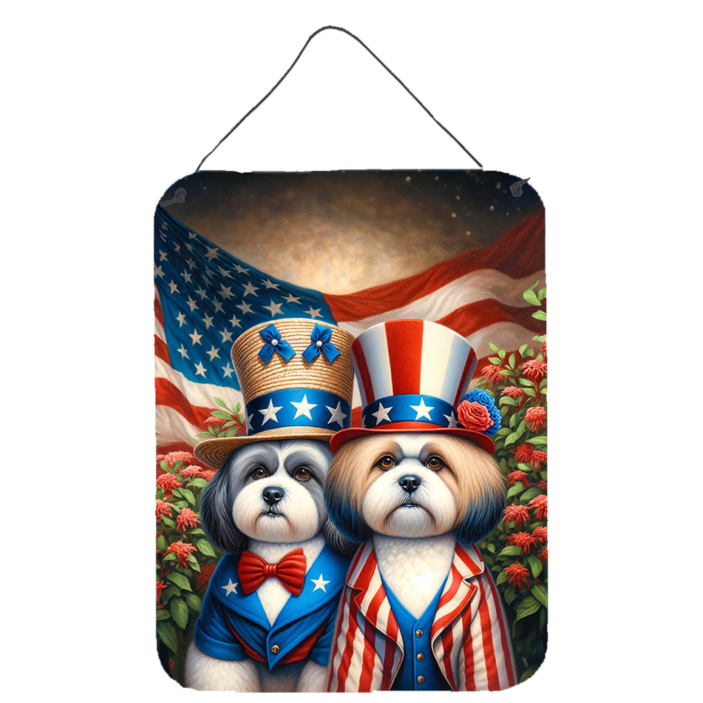 American Dog Breeds Wall Art - Patriotic 16x12 Hanging Print for Dog Lovers - Pets Perfect