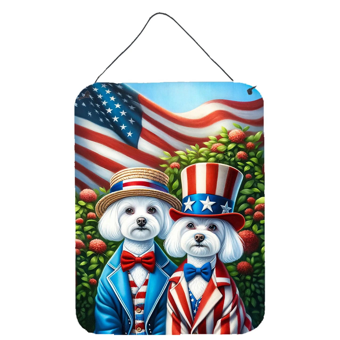 American Dog Breeds Wall Art - Patriotic 16x12 Hanging Print for Dog Lovers - Pets Perfect