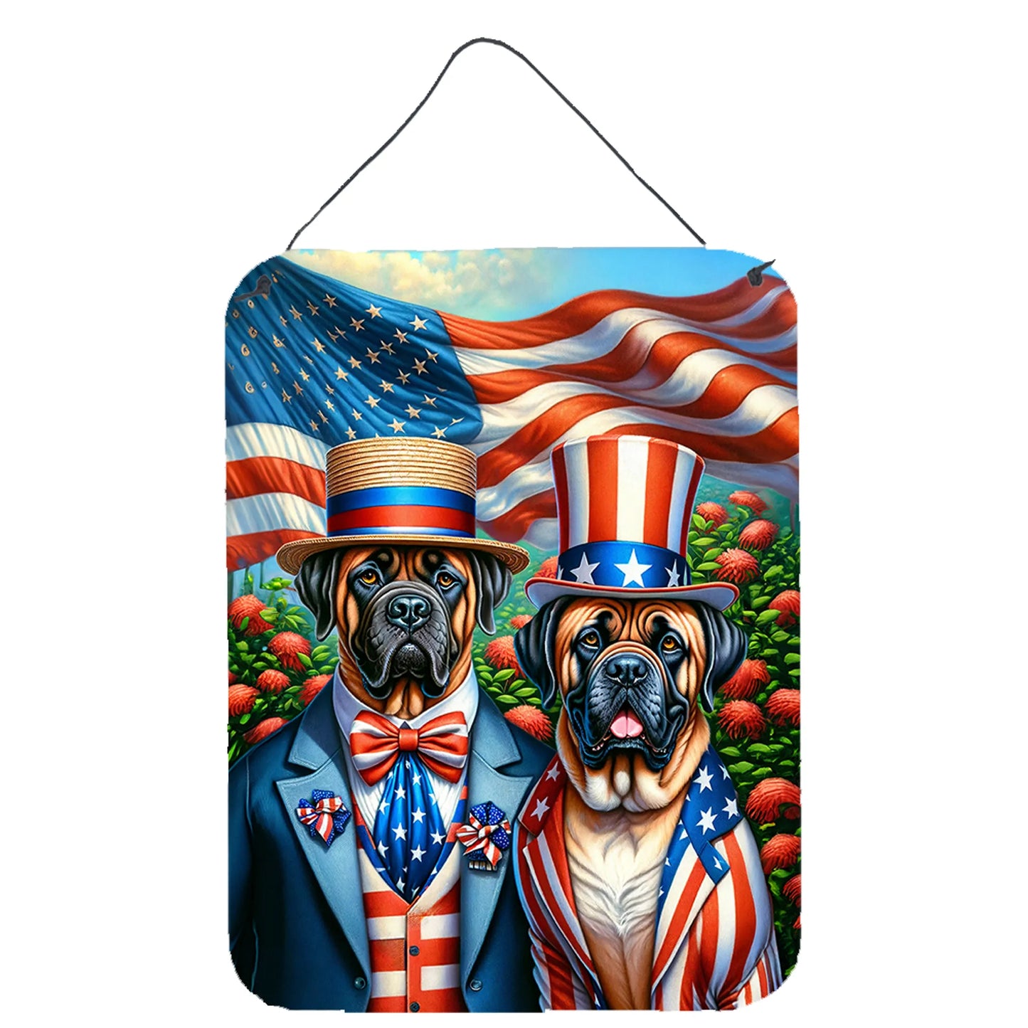 American Dog Breeds Wall Art - Patriotic 16x12 Hanging Print for Dog Lovers - Pets Perfect