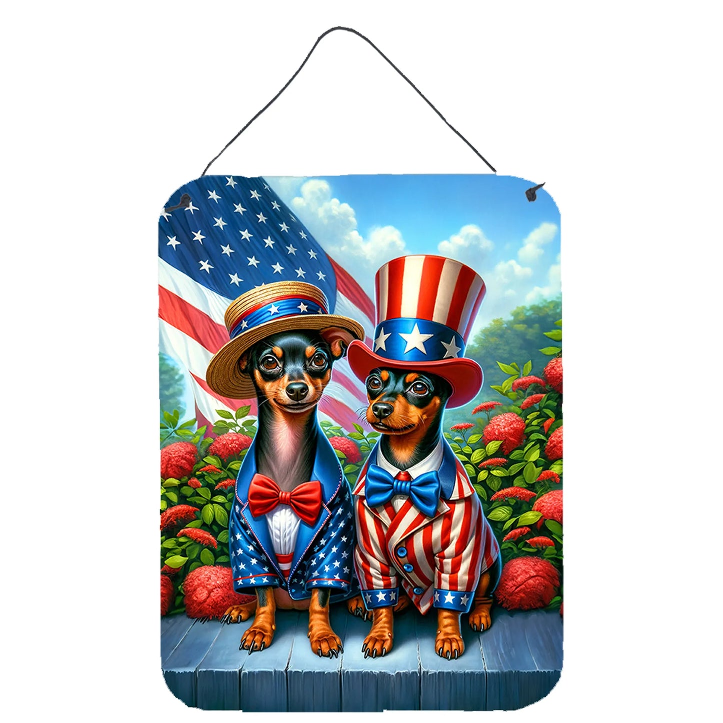 American Dog Breeds Wall Art - Patriotic 16x12 Hanging Print for Dog Lovers - Pets Perfect