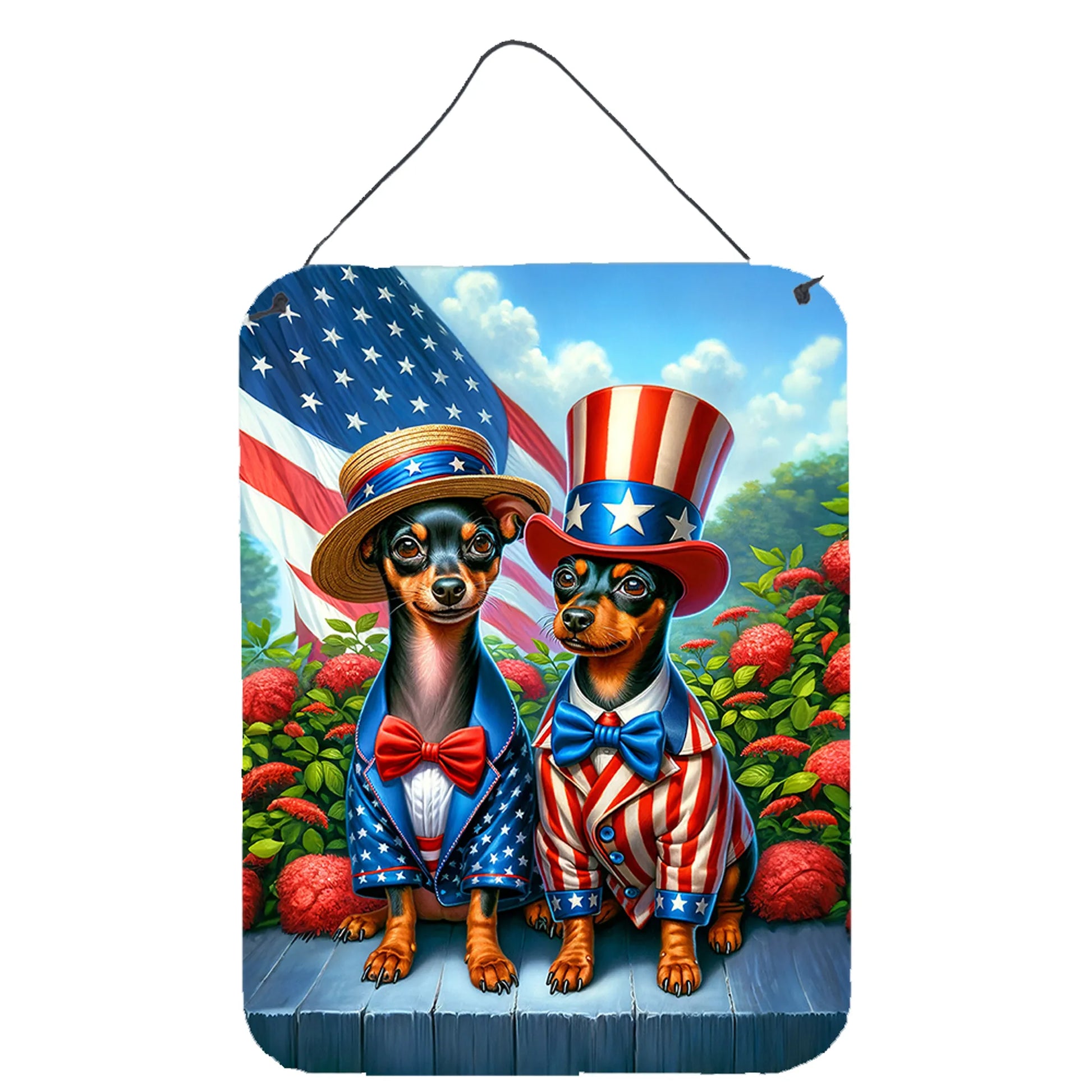 American Dog Breeds Wall Art - Patriotic 16x12 Hanging Print for Dog Lovers - Pets Perfect