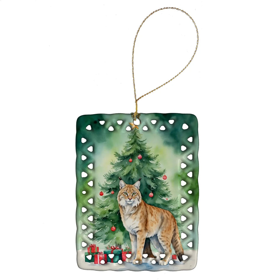 Cat By Christmas Tree Porcelain Ornament, 1/Himalayan cat, view 36