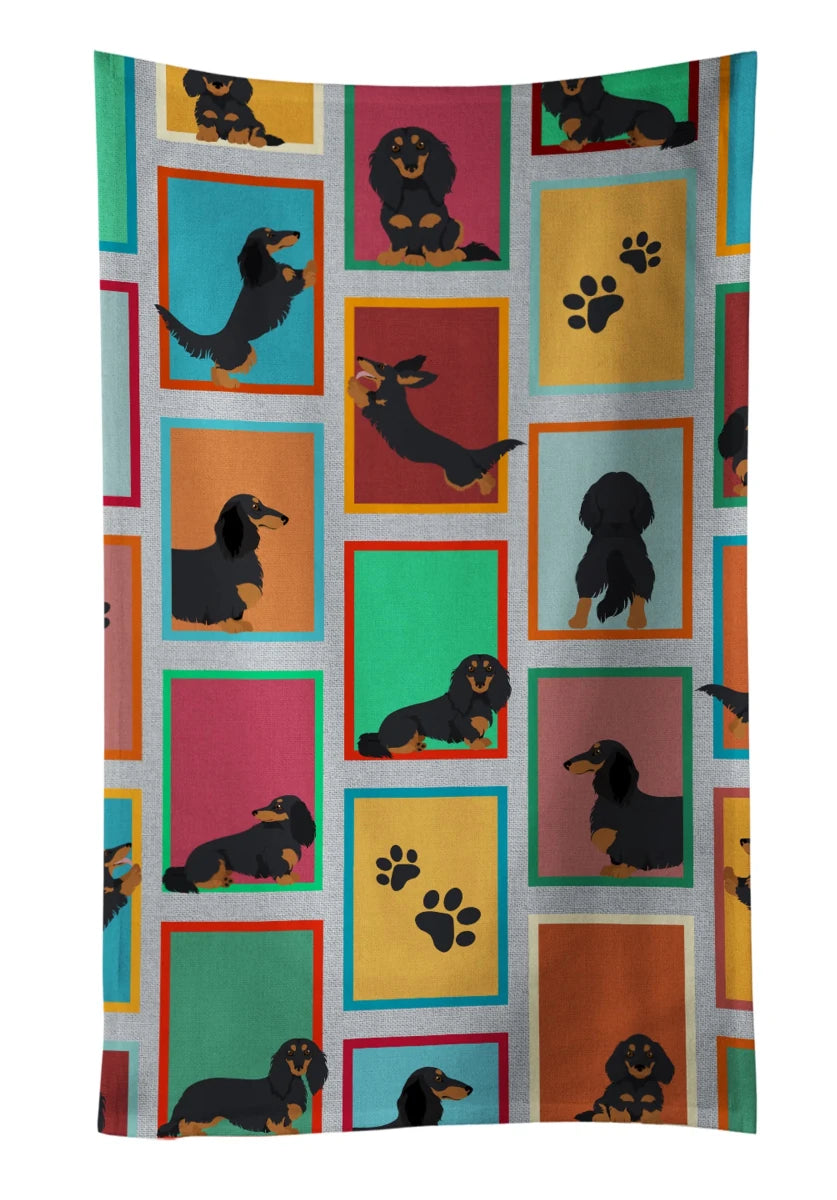Lots of Dogs Kitchen Towel - 25HX15W, 194030681466/Dachshund - longhaired red, view 12