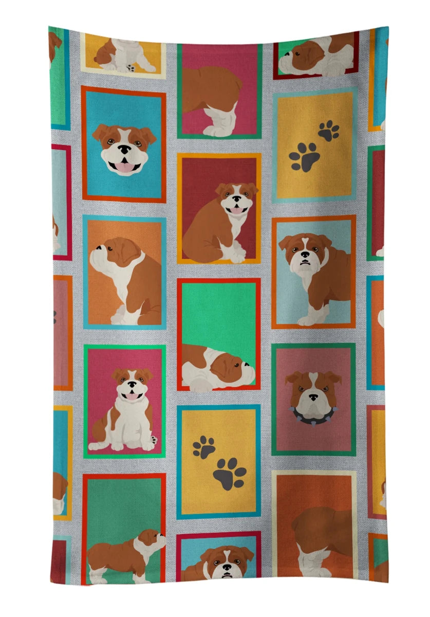 Lots of Dogs Kitchen Towel - 25HX15W, 194030681480/English bulldog - piebald, view 14