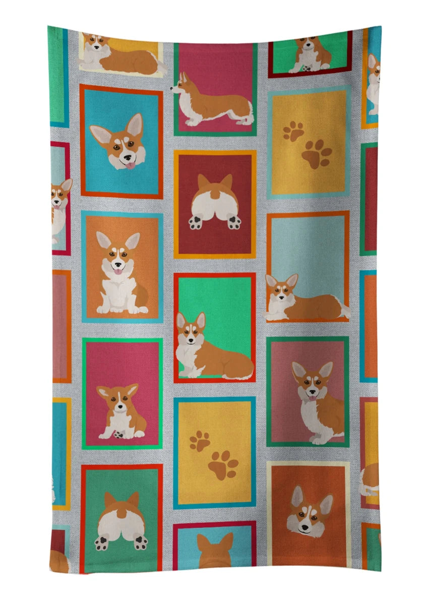 Lots of Dogs Kitchen Towel - 25HX15W, 194030681503/Corgi - welsh cardigan blue merle, view 16