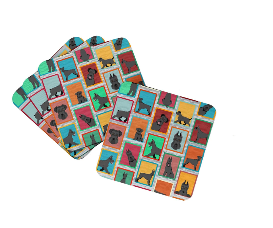 Lots of Dogs Foam Coasters - 3.5, 194030685716/Schnauzer - black and silver, view 56